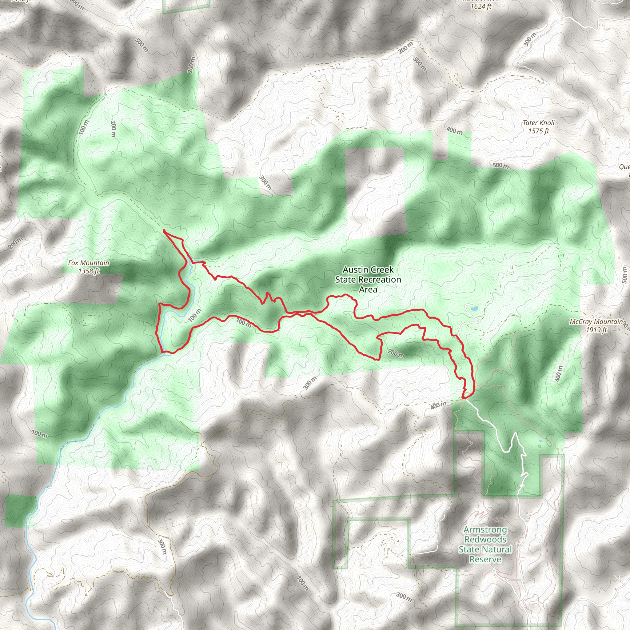 East Austin and Gilliam Creek Loop Trail mobile static map