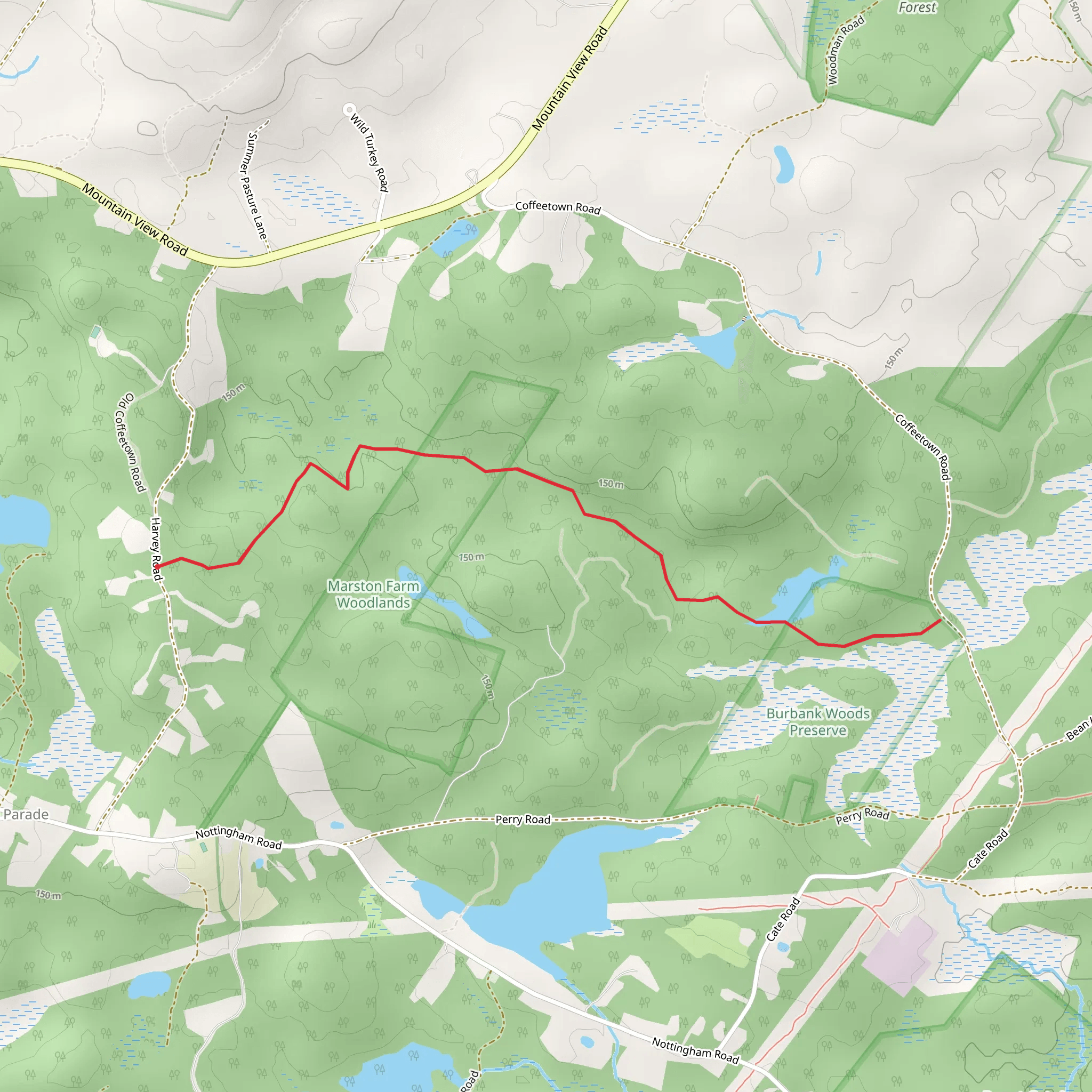 Harvey Road Trail mobile static map