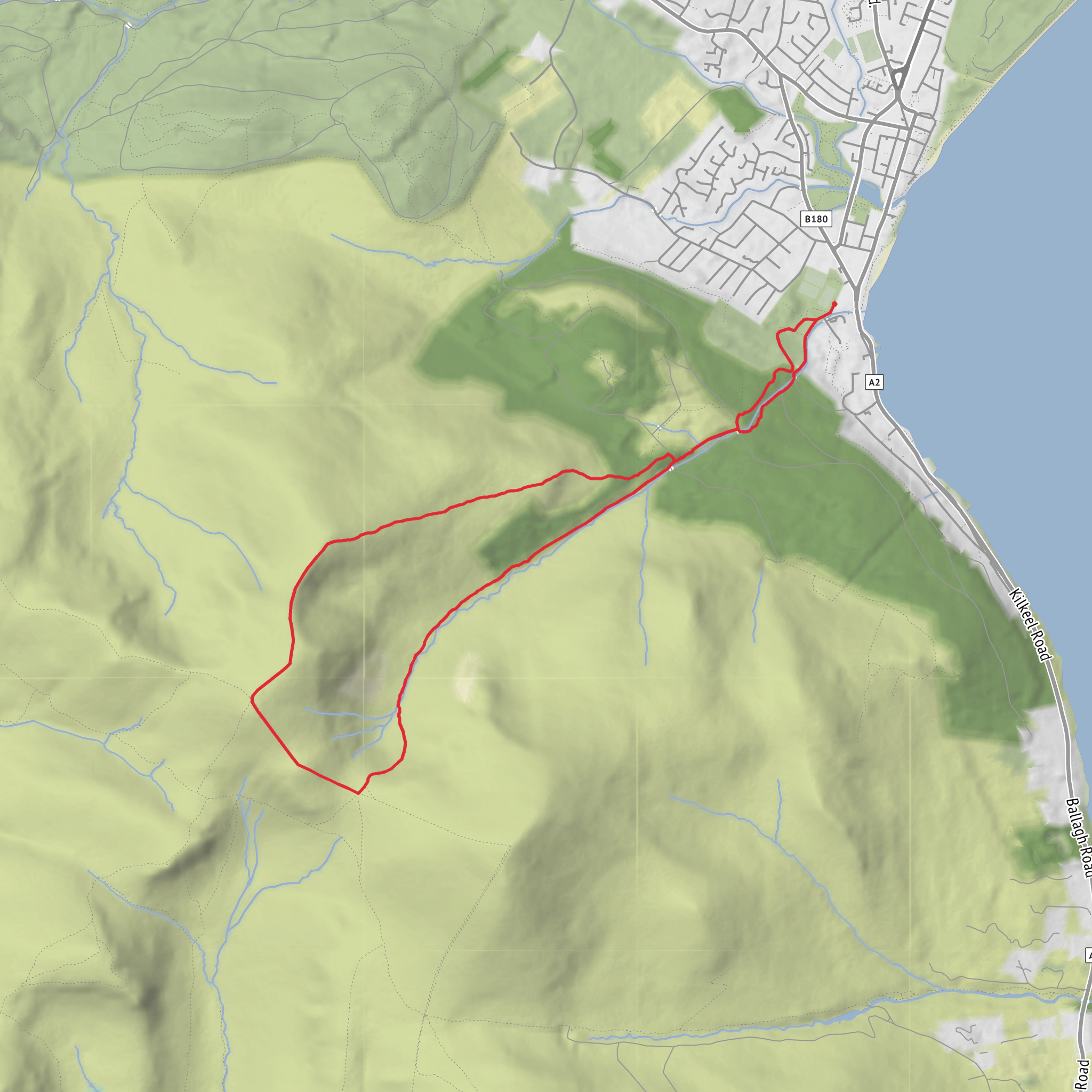 Commedagh from Donard Park mobile static map