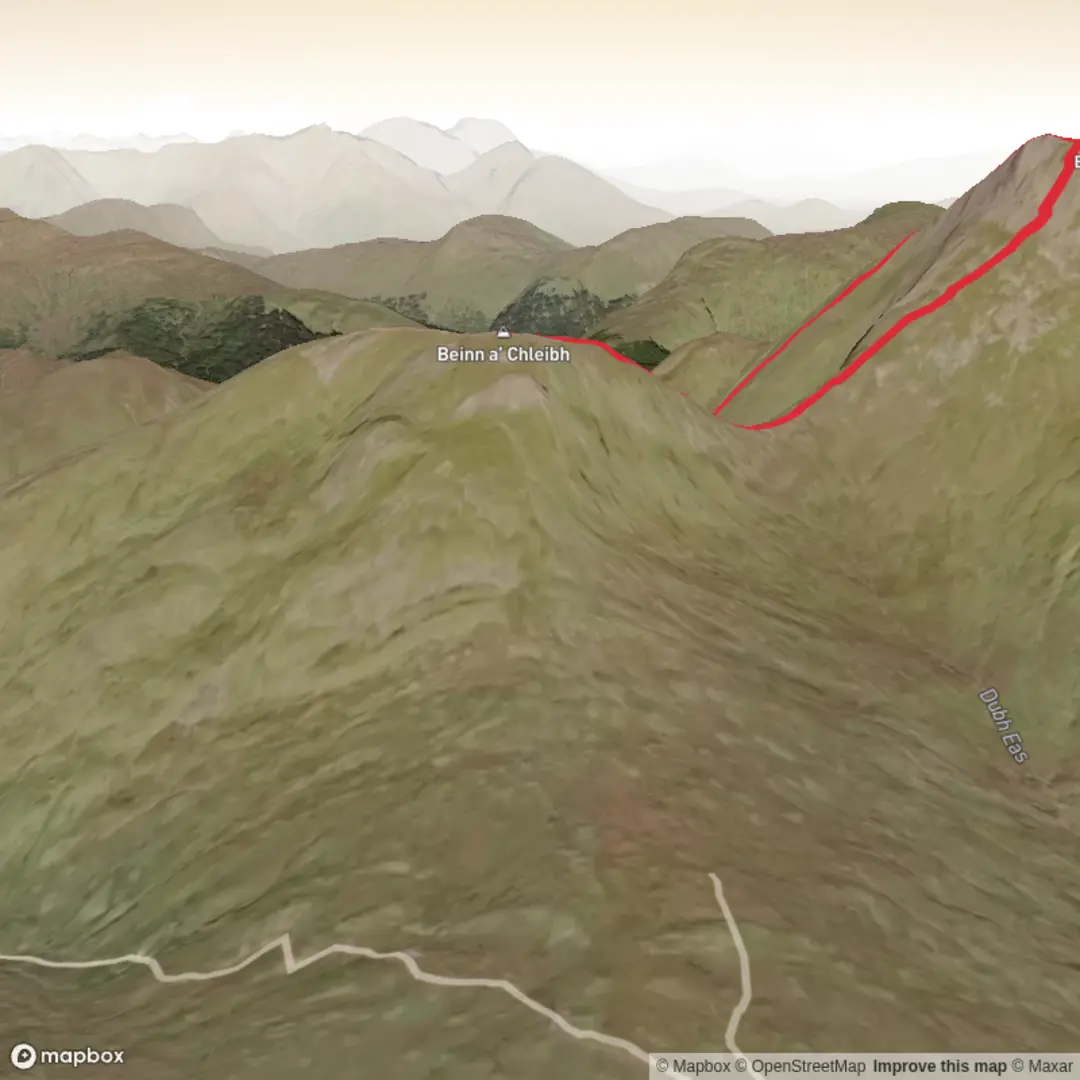 An image depicting the trail Ben Lui and Beinn a' Chleibh - Out and Back and its surrounding area.
