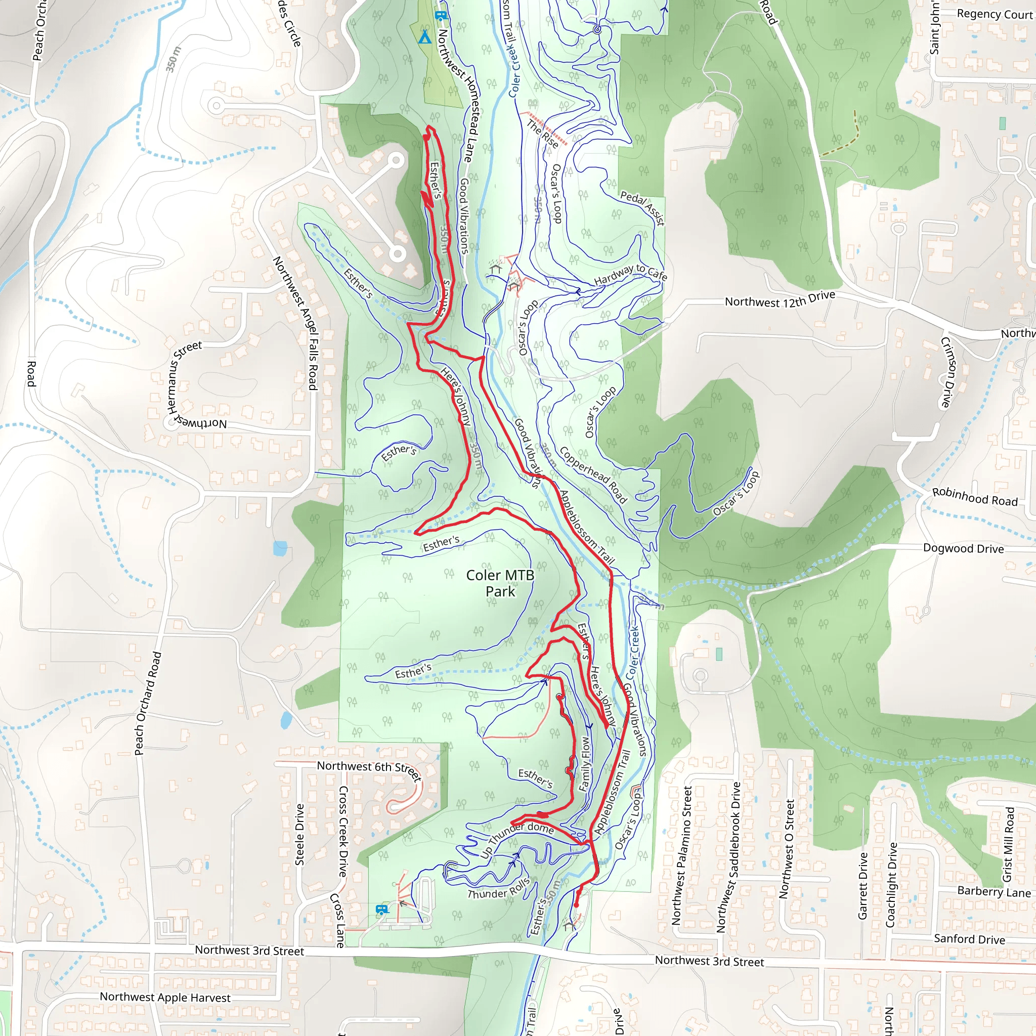 Here's Johnny and Appleblossom Loop Trail mobile static map