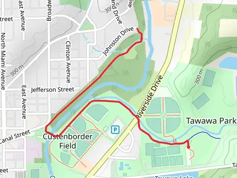 Walk along Great Miami River from Tawawa Lake