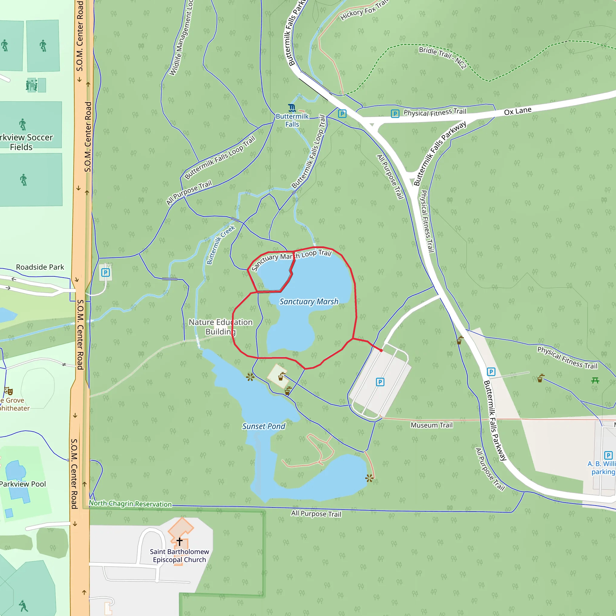 Sanctuary Marsh Loop mobile static map