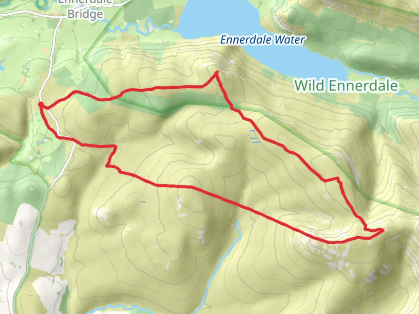 An image depicting the trail Ennerdale Fells and its surrounding area.