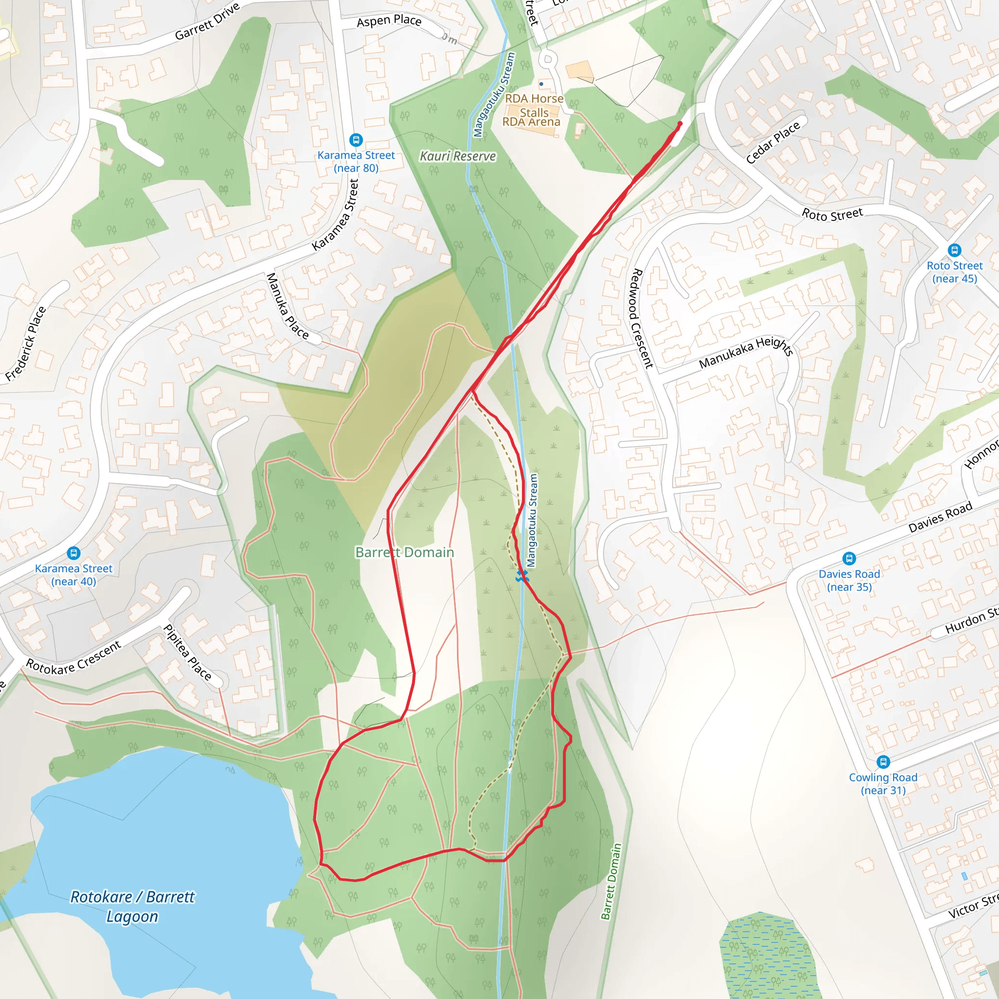 Barrett Lagoon Loop Track mobile static map