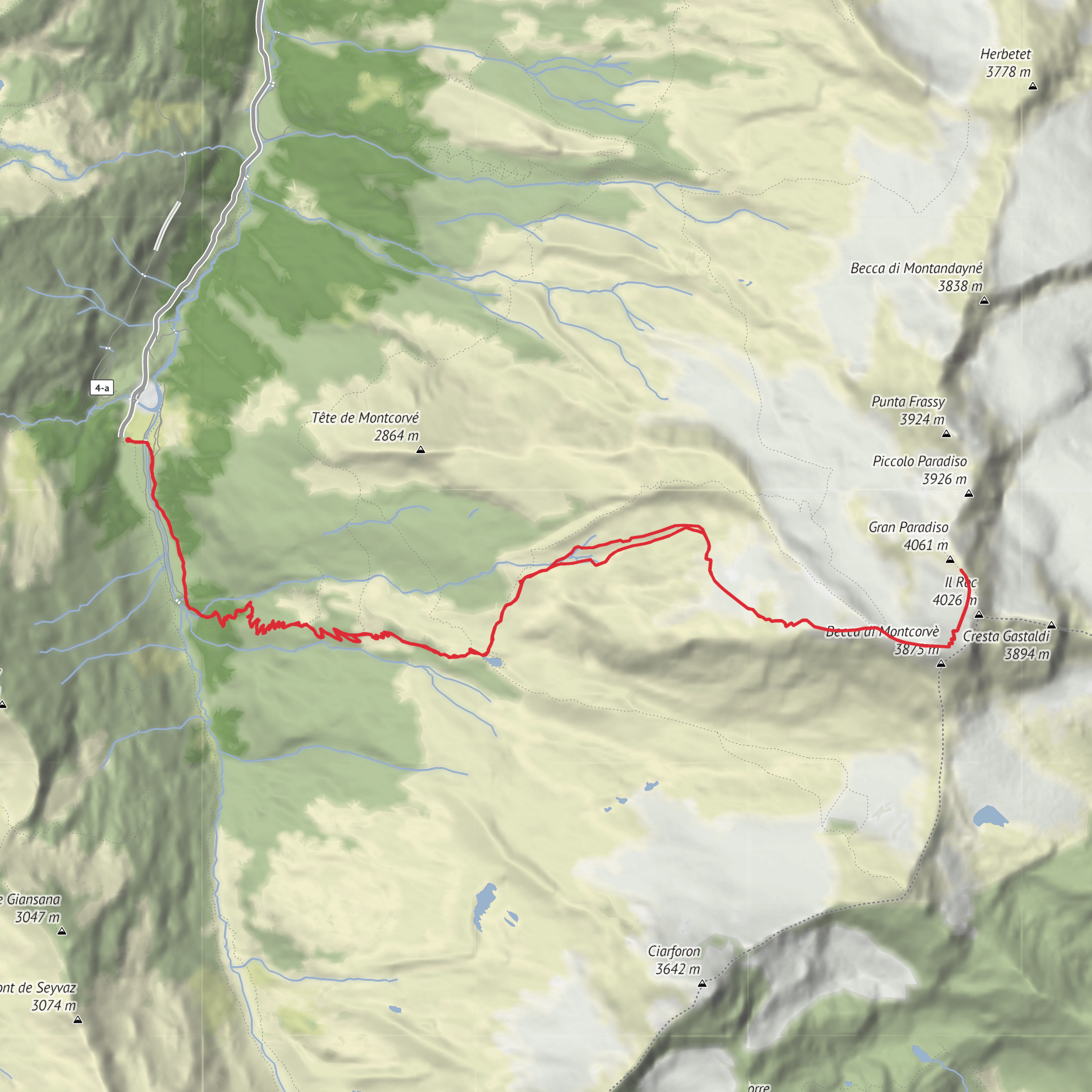 Gran Paradiso via VE II Hut mobile static map