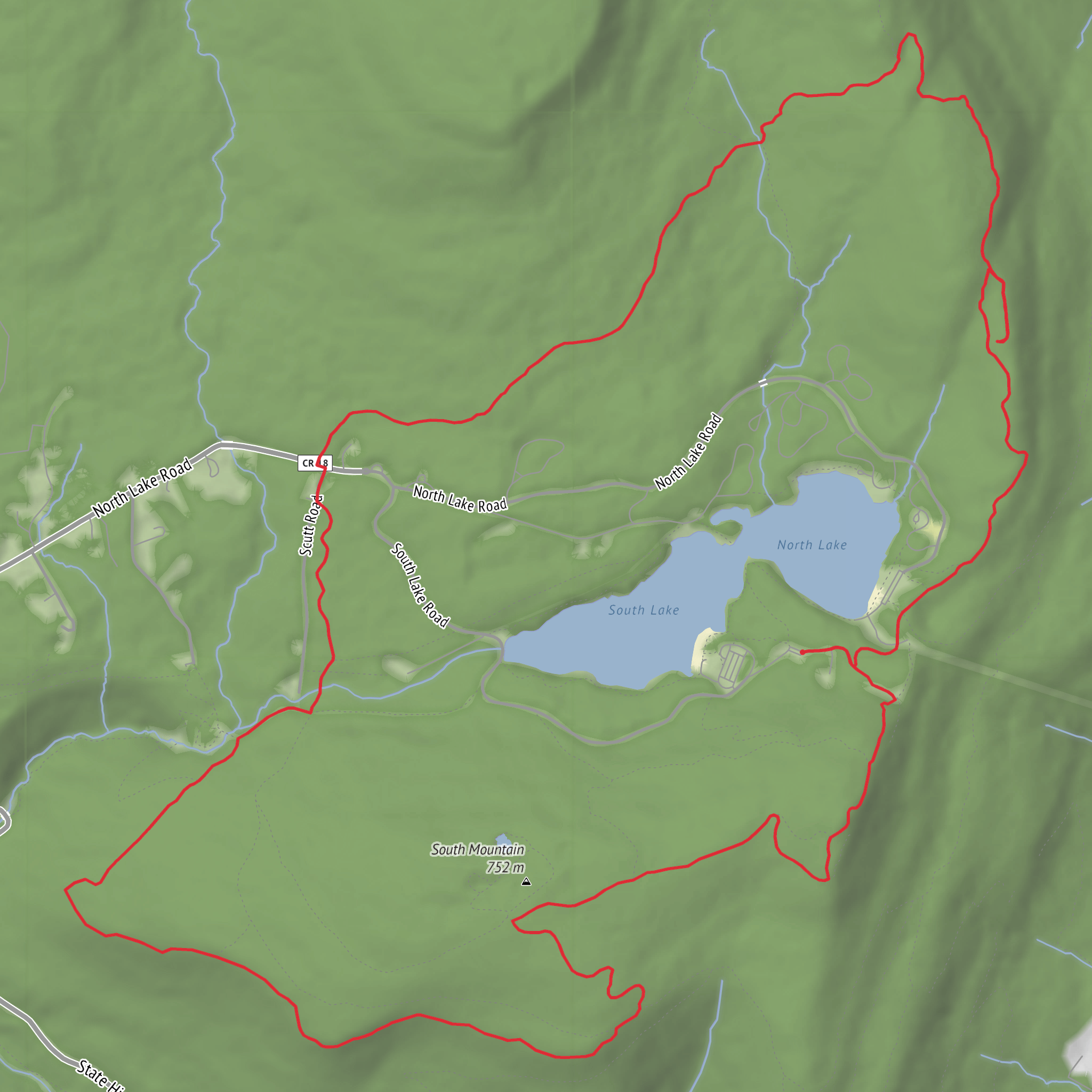 Sunset Rock and Inspiration Point via Escarpment Trail mobile static map