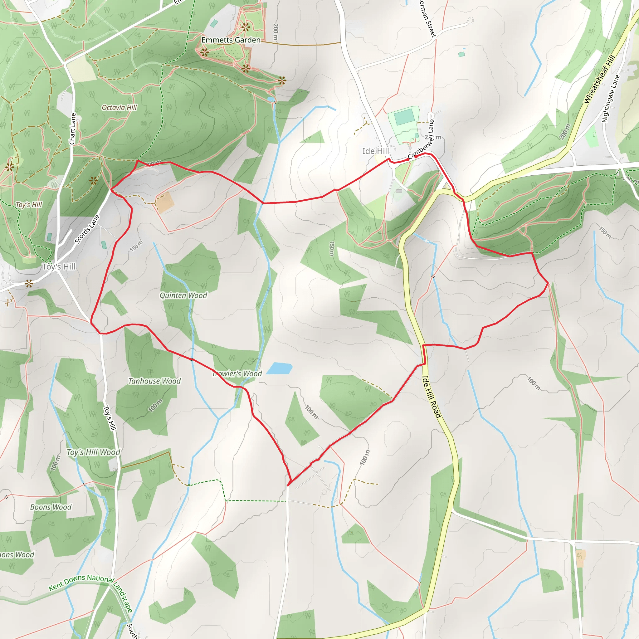 Greensand Way and Trowler's Wood Loop mobile static map