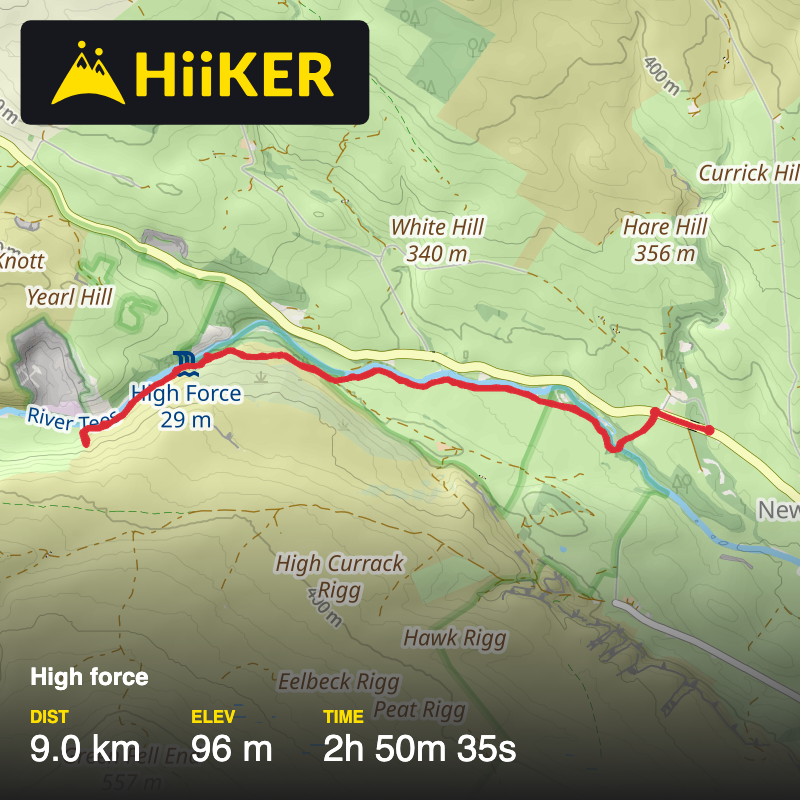 A map preview of the recording High force.