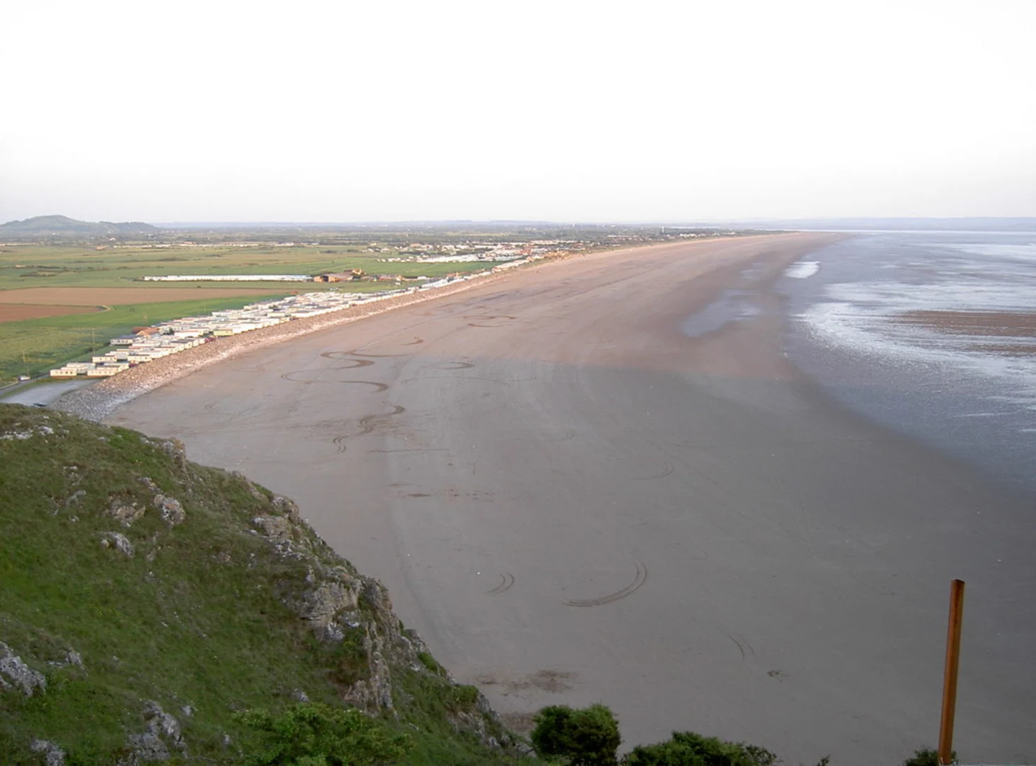 An image depicting the trail Brean Down and Old Works Loop and its surrounding area.