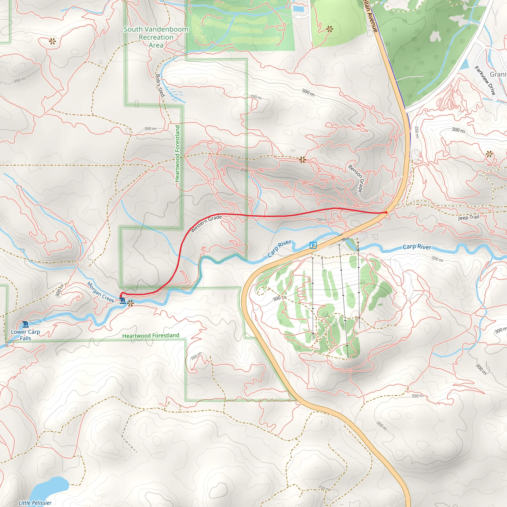 Marquette Mount Road mobile static map