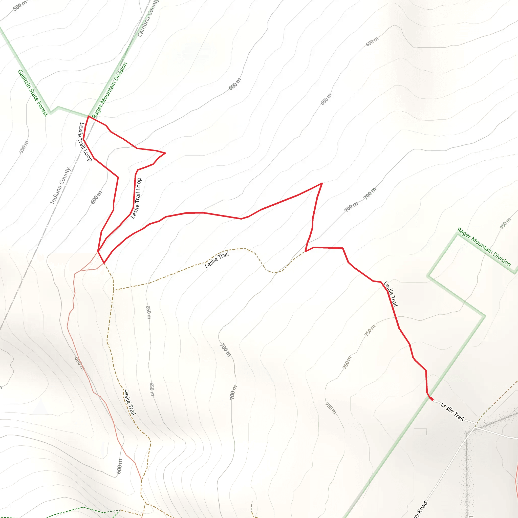Leslie Trail Loop mobile static map
