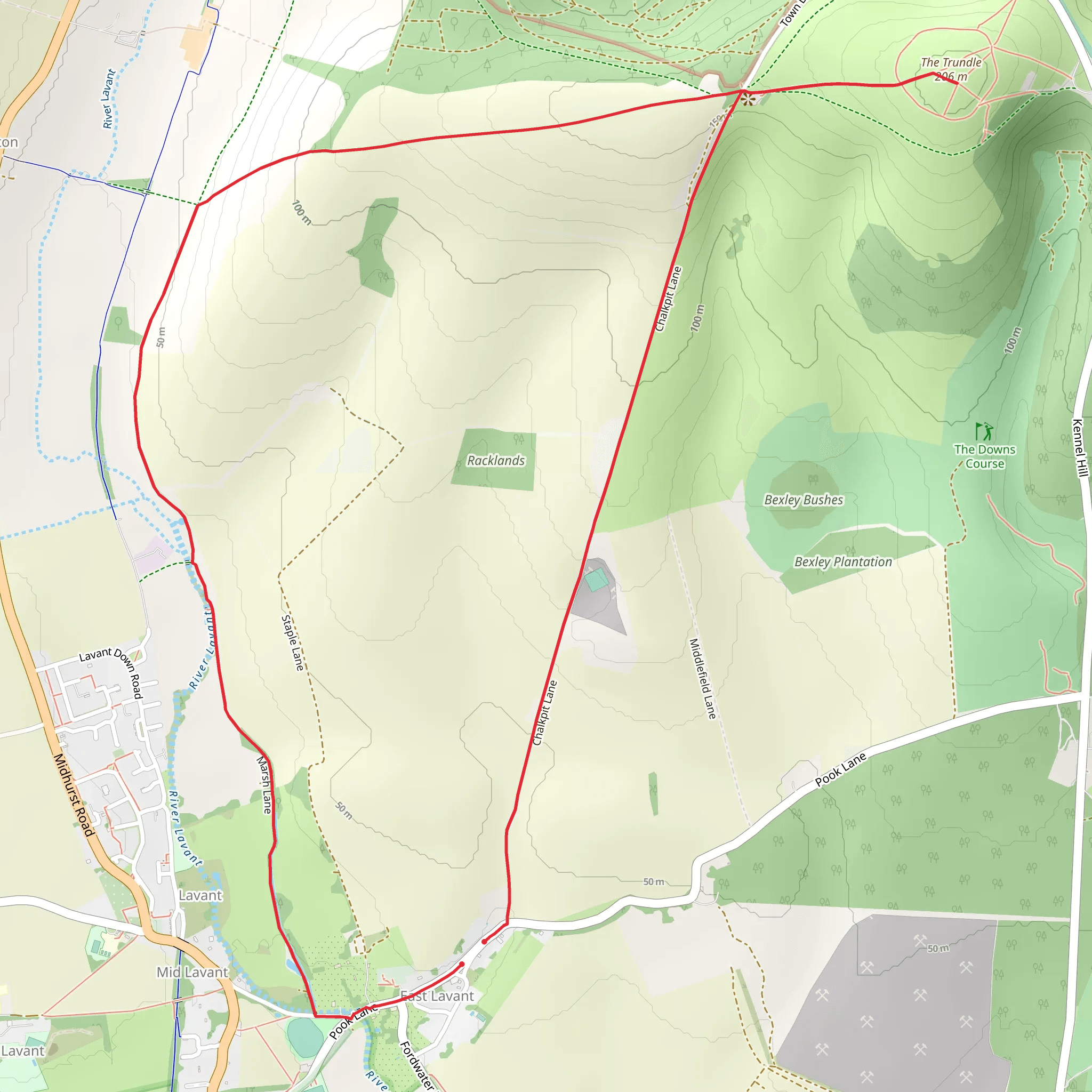 Lavant Park Loop mobile static map