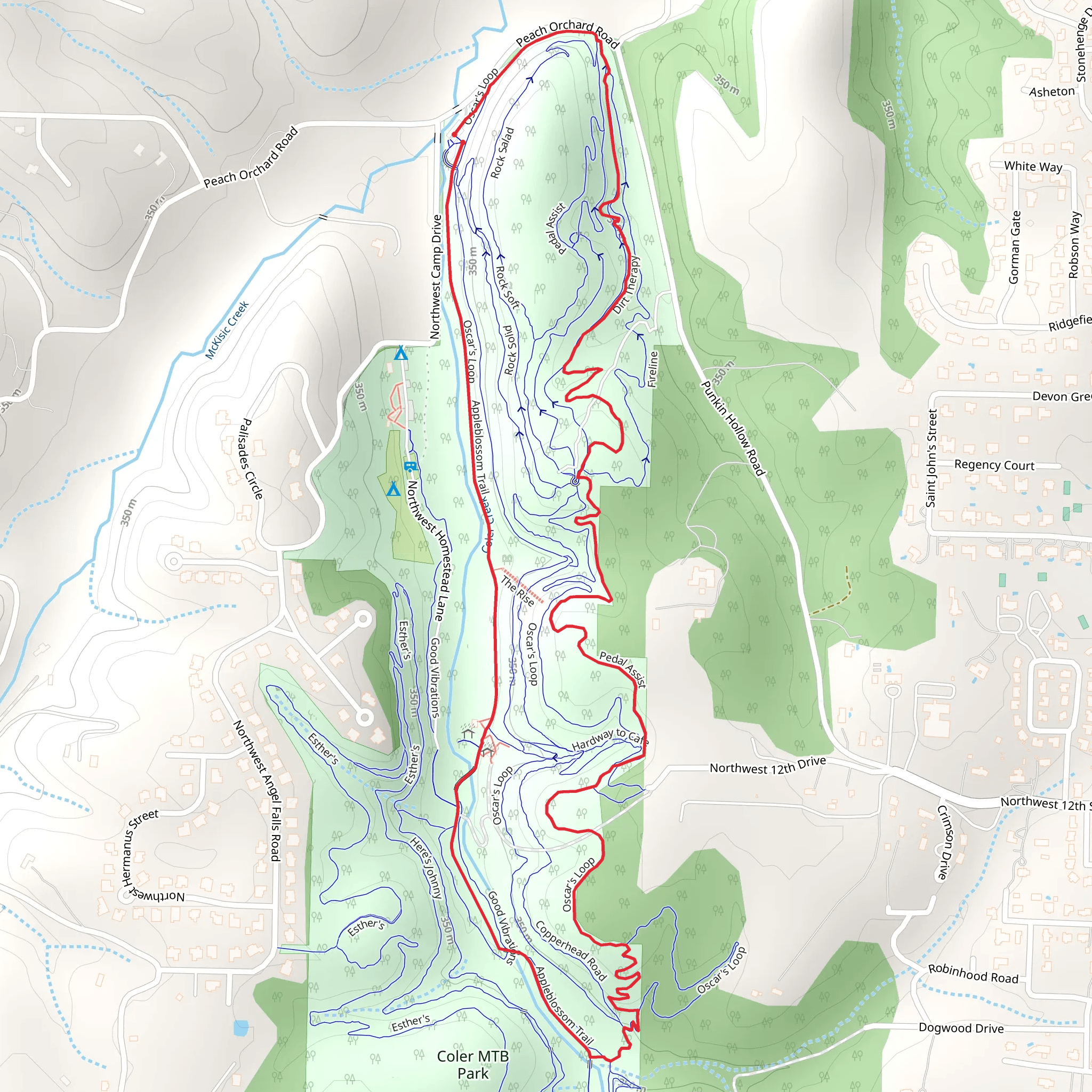 Oscar and Appleblossom Loop Trail mobile static map
