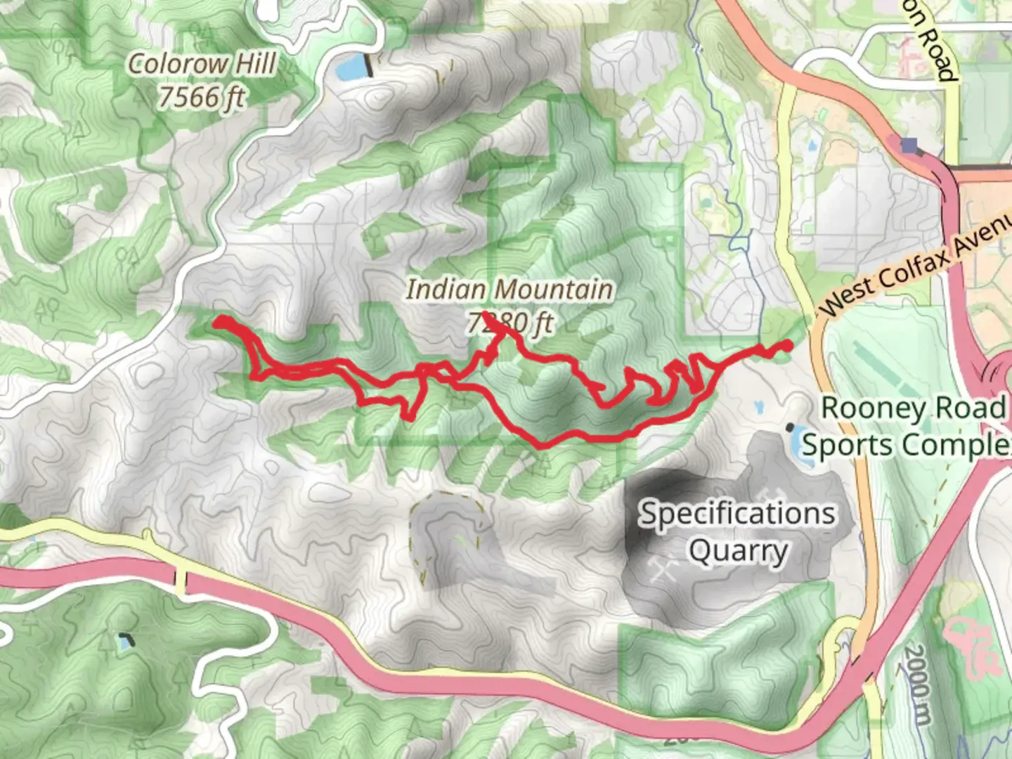 An image depicting the trail Magic Mountain, Enchanted Forest and Pick-N-Sledge Loop Trail and its surrounding area.