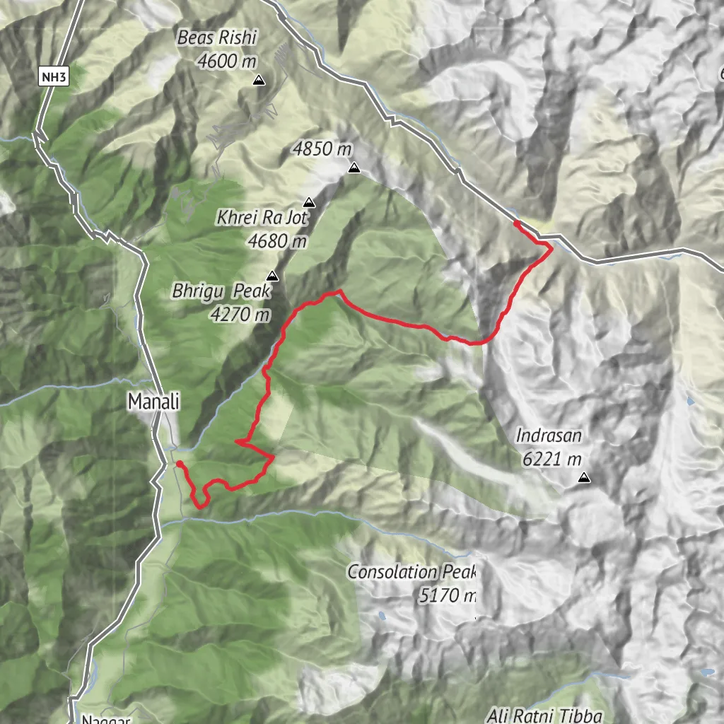 Hampta Pass Trek mobile static map