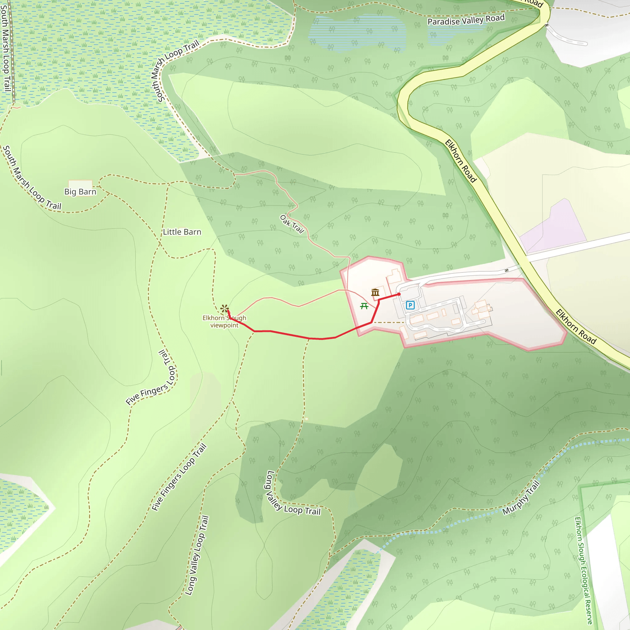 Elkhorn Slough Reserve Short Walk mobile static map