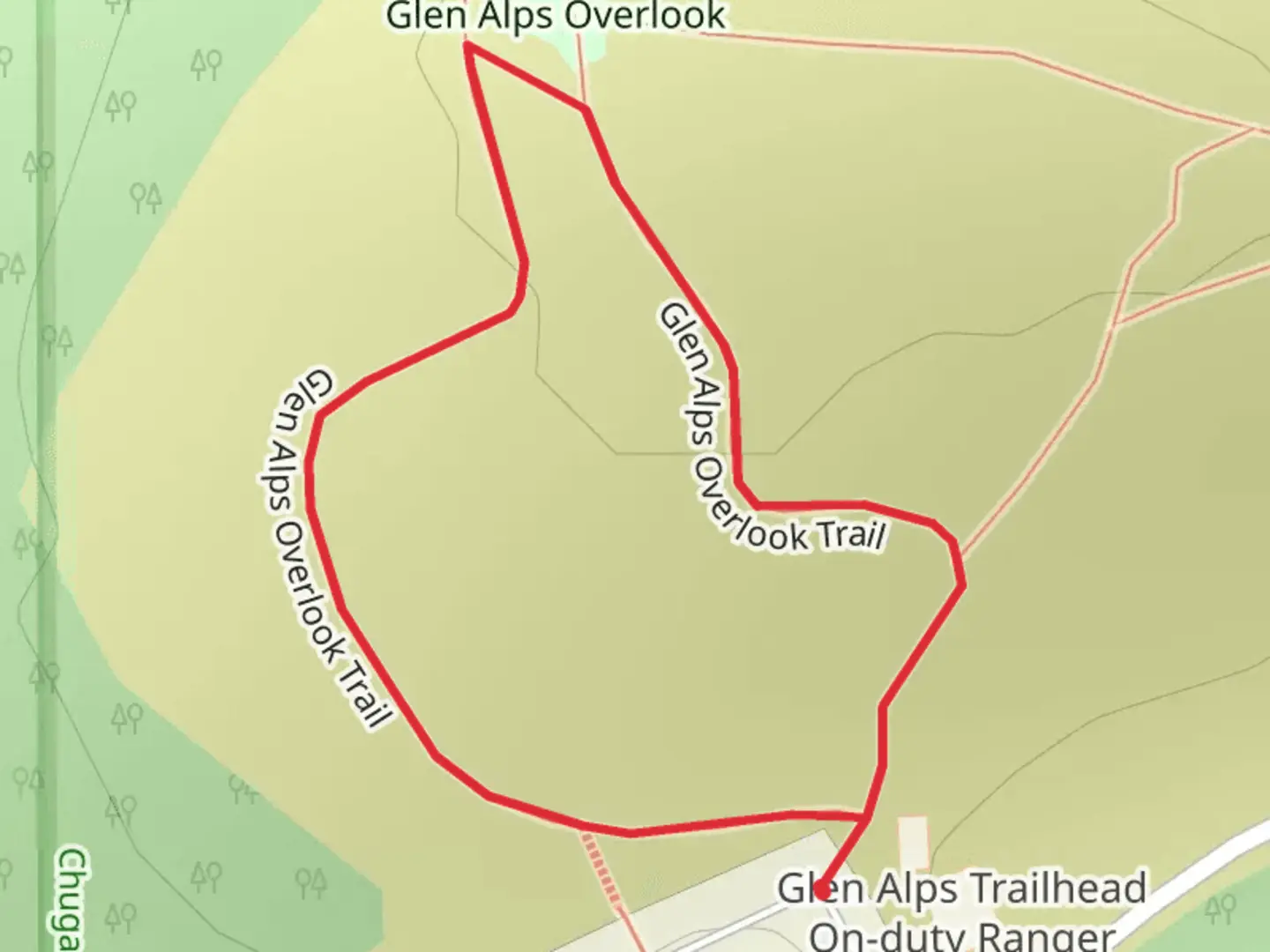 An image depicting the trail Glen Alps Loop Trail and its surrounding area.