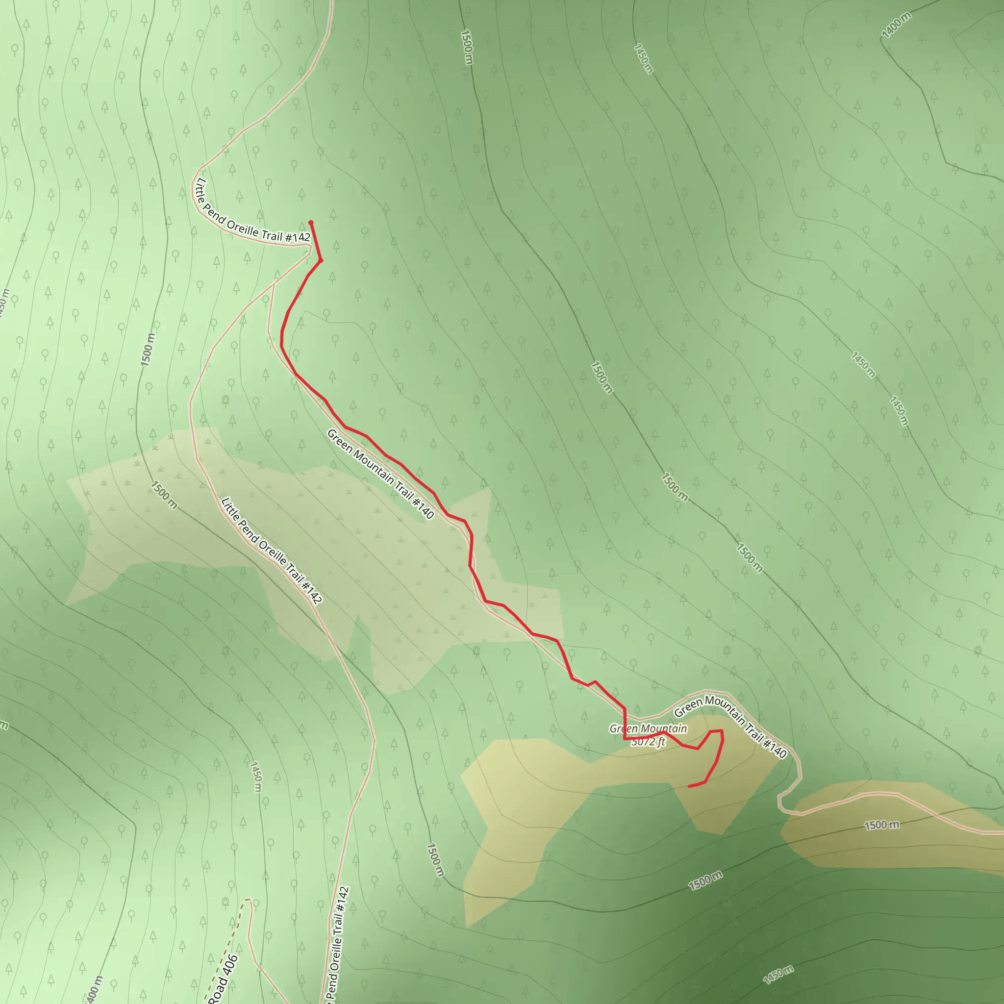 Green Mountain Ridge Trail mobile static map