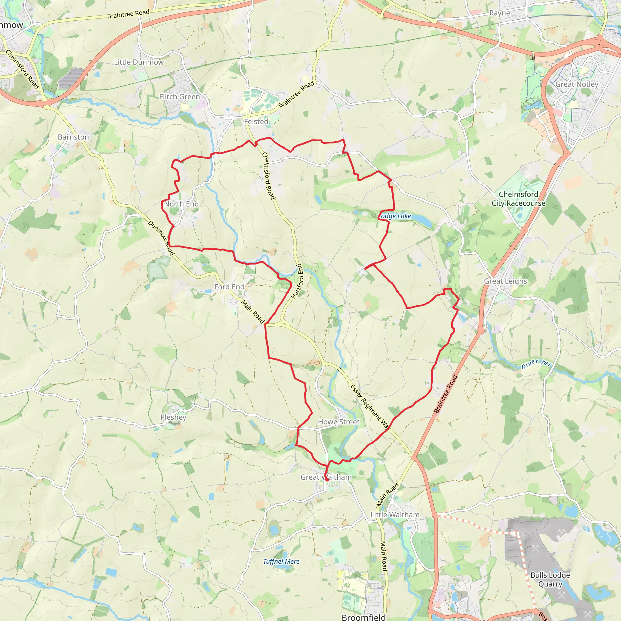 Chathamhall Spring and Lodge Lake Loop mobile static map