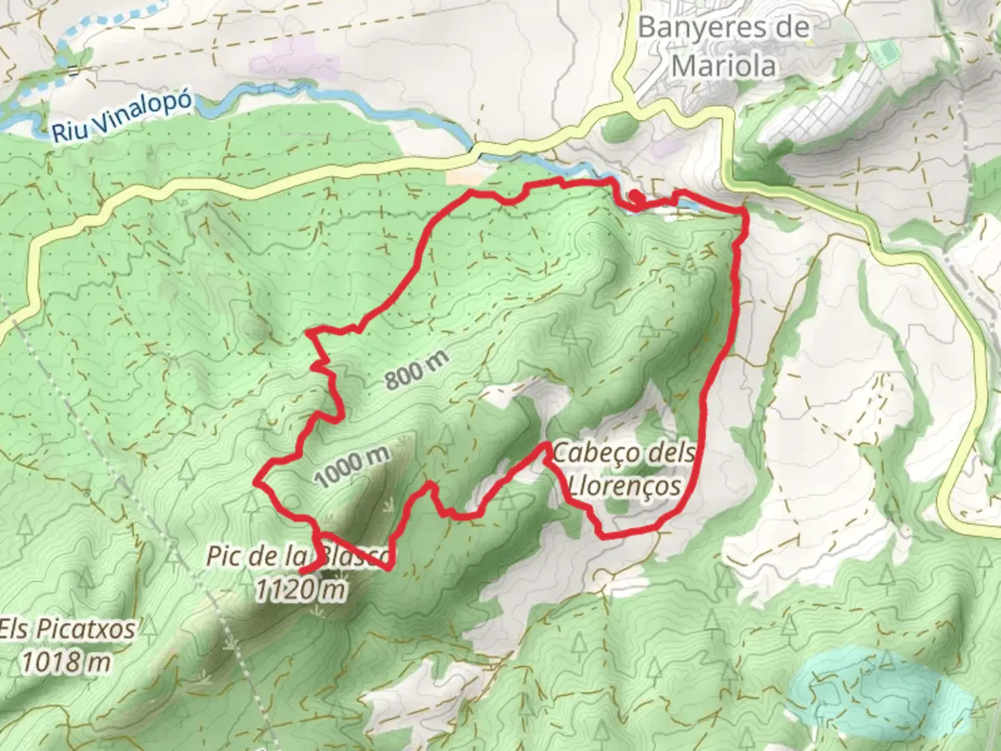 An image depicting the trail Banyeres - La Blasca - Banyeres PR CV 313 and its surrounding area.