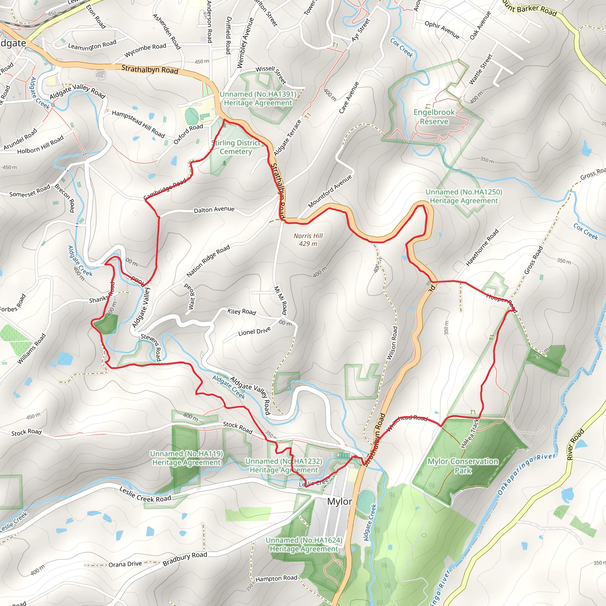 Mylor to Aldgate Loop Walk mobile static map