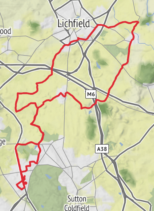 Lichfield 50k Road Cycling mobile static map