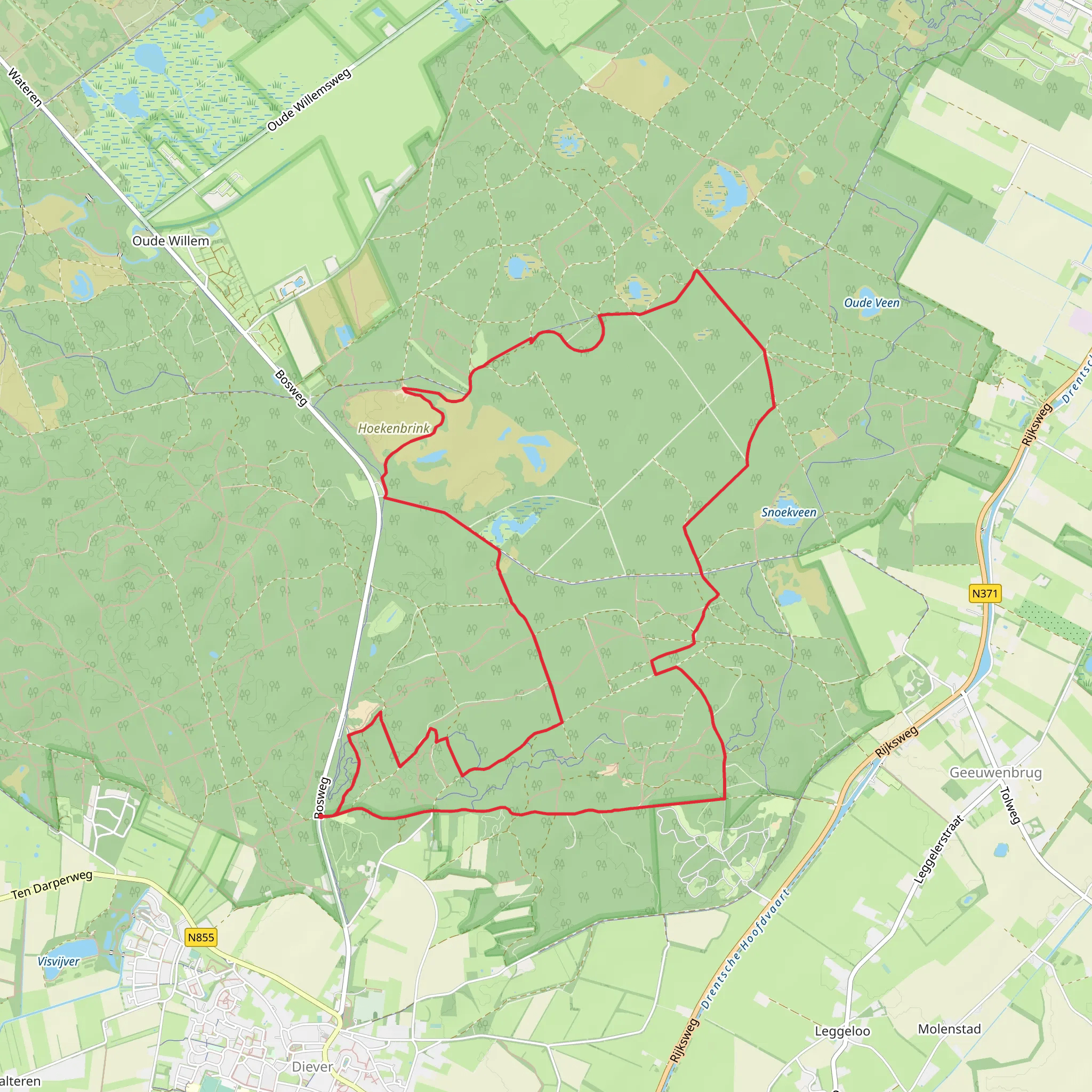 Haar Weg, Hunterpad and Hoekenbrink Loop mobile static map