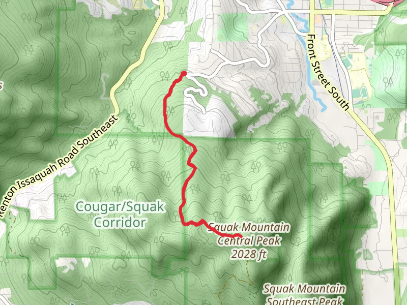 Squak Mountain Central Peak via Bullitt Fireplace Trail