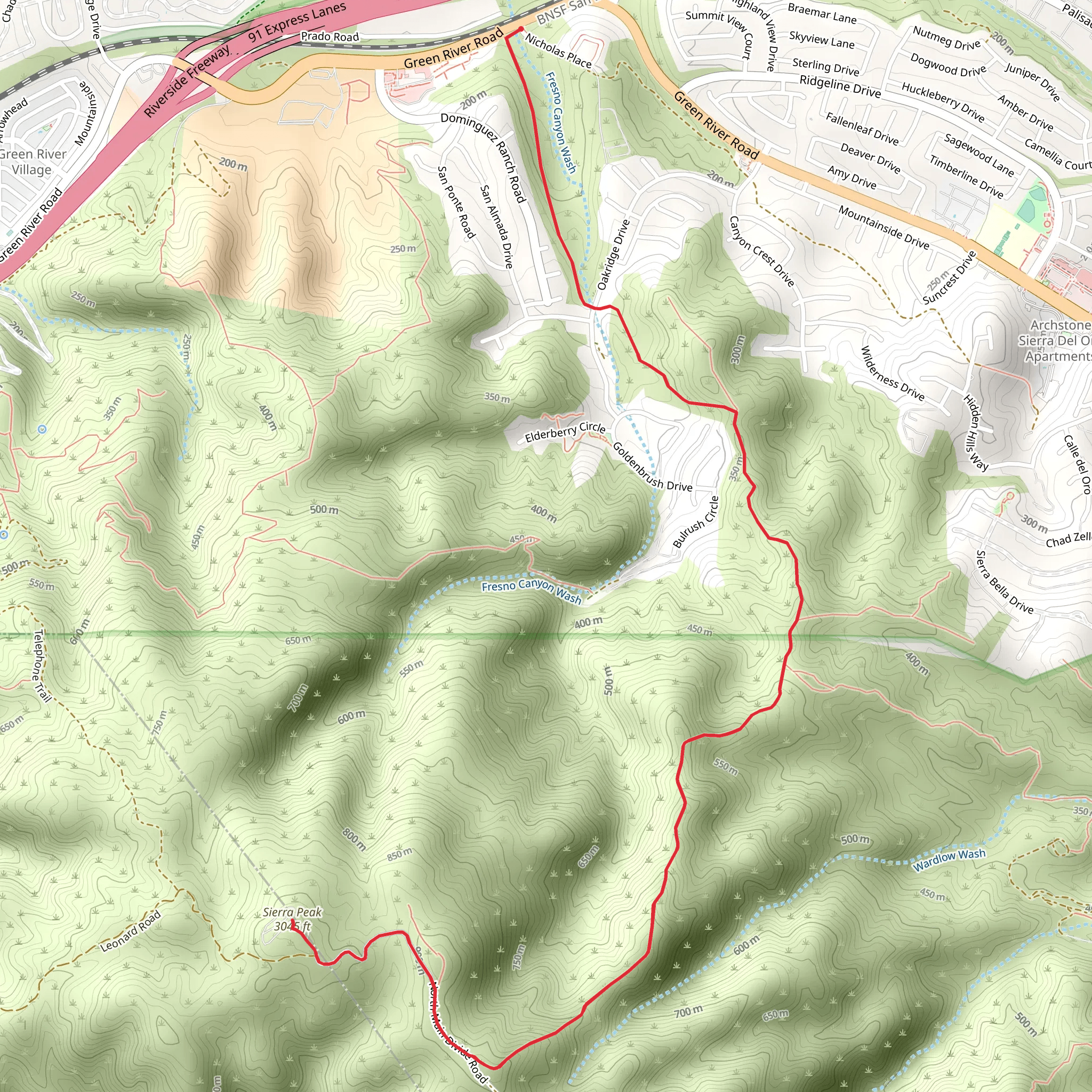 Sierra Peak from Nicholas Place mobile static map