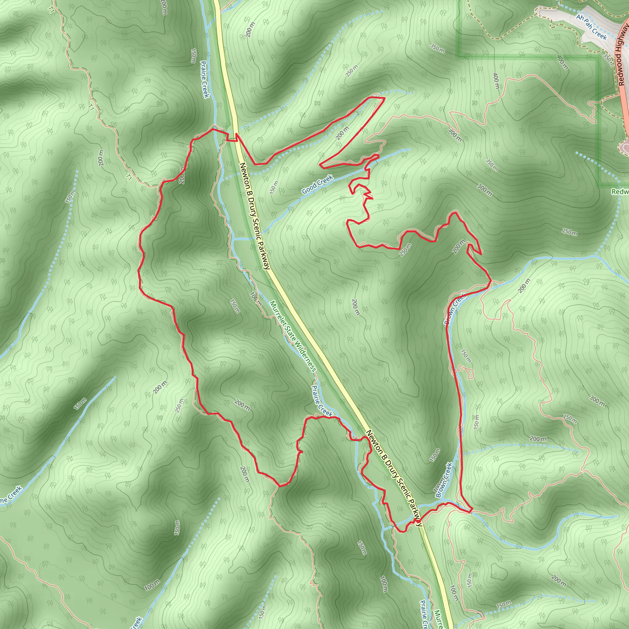 West Ridge - Rhododendron - Brown Creek Loop Trail mobile static map