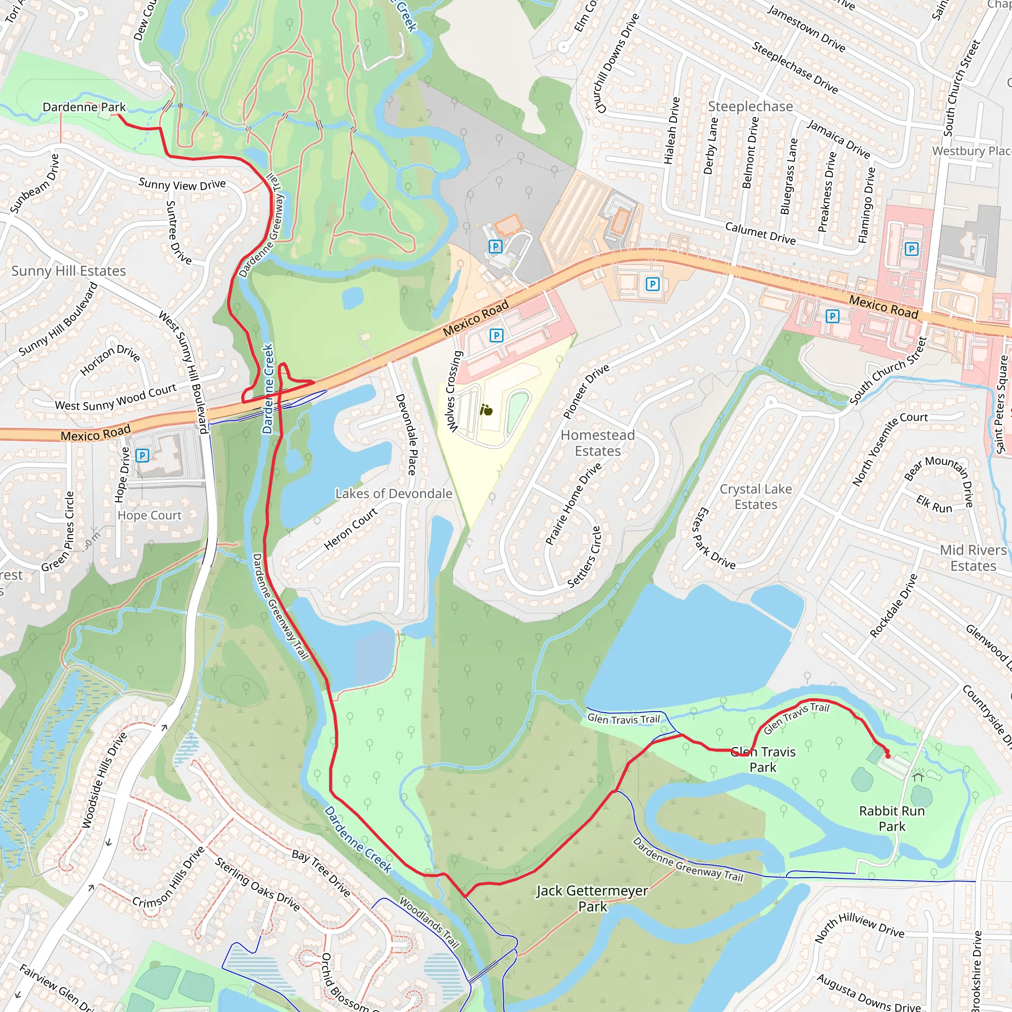 Dardenne Greenway Trail mobile static map