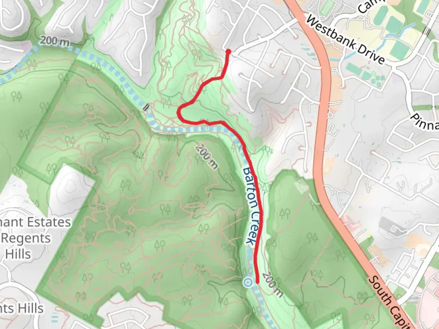 An image depicting the trail Hill of Life and Barton Creek Greenbelt Trail 11 and its surrounding area.