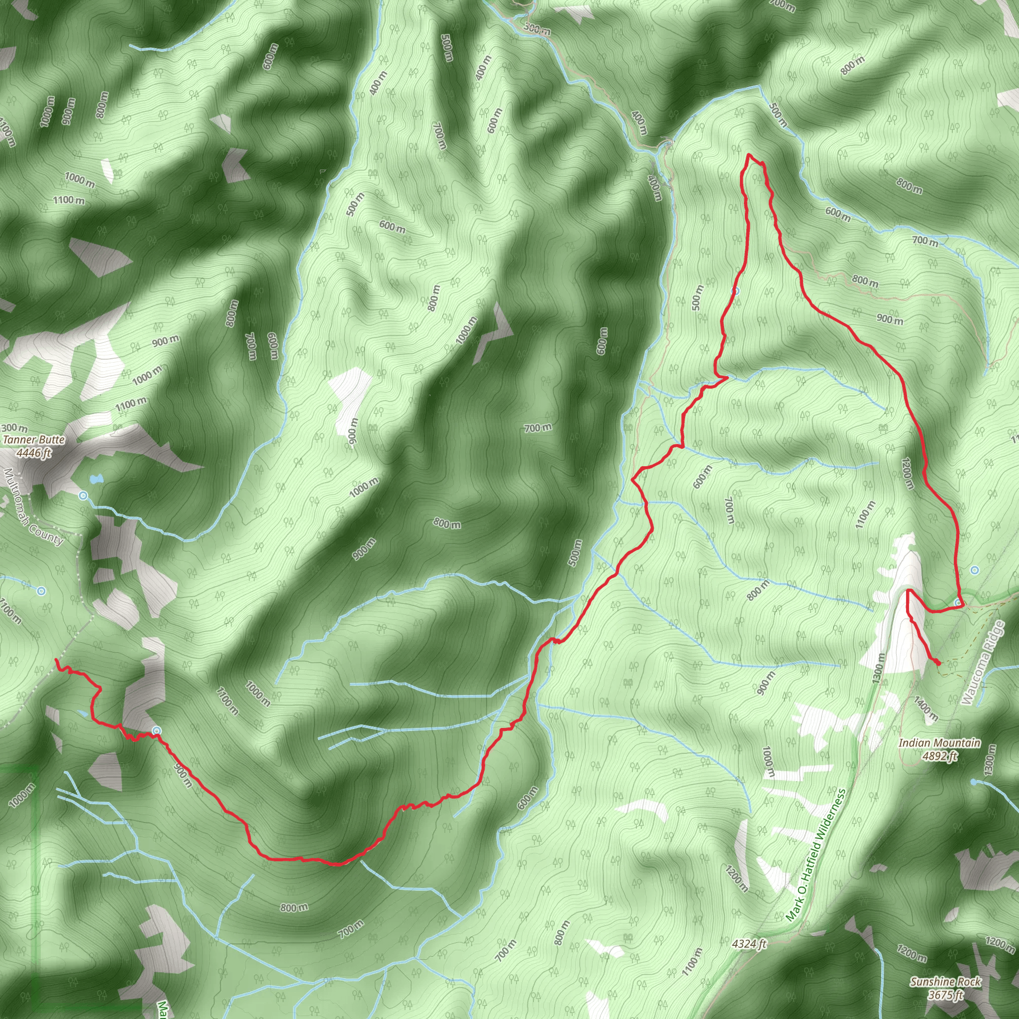 Eagle Tanner Trail via Pacific Crest Trail mobile static map
