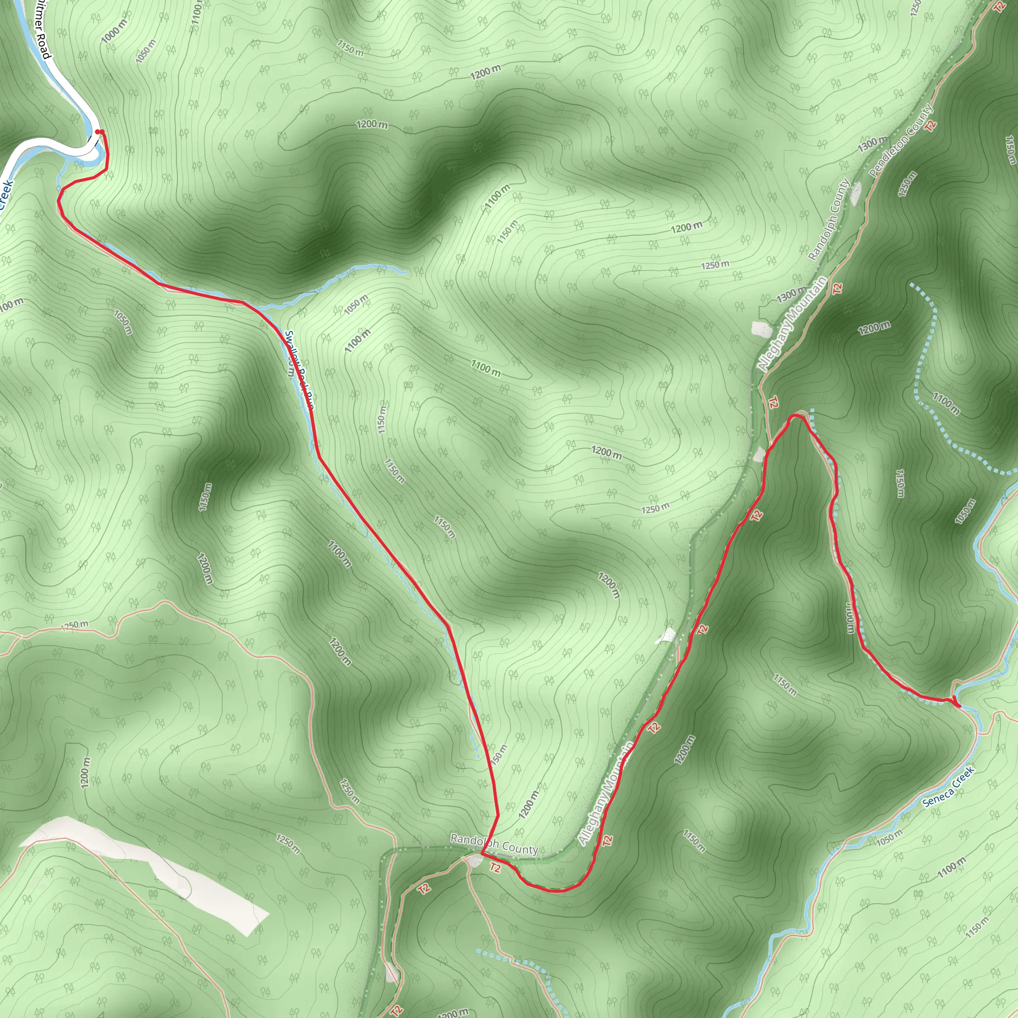 Bear Hunter Trail via Swallow Rock Trail mobile static map
