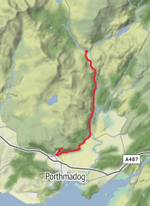 Hike from Tremadog mobile static map