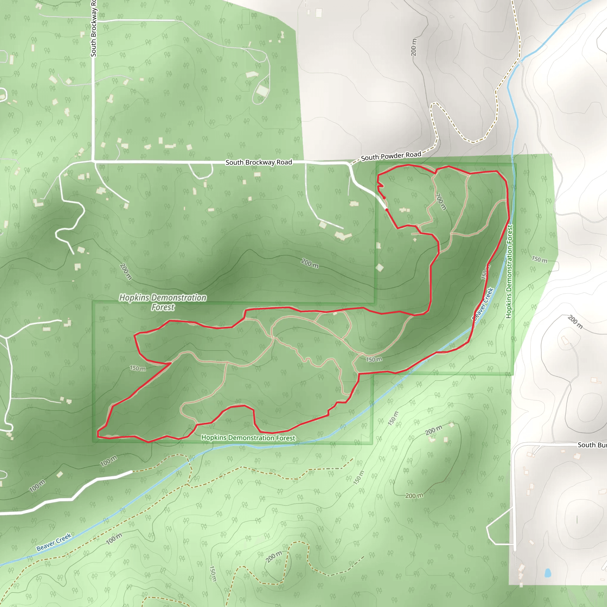 Hopkins Demonstration Forest and Beaver Creek Loop mobile static map