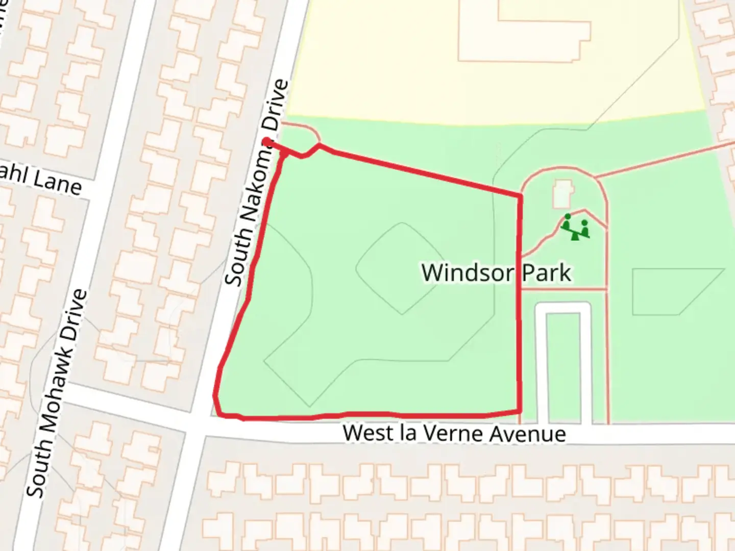 An image depicting the trail Windsor Park Loop and its surrounding area.