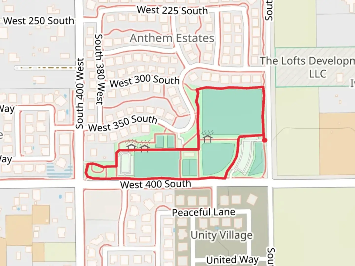 An image depicting the trail UNITY Park Loop and its surrounding area.