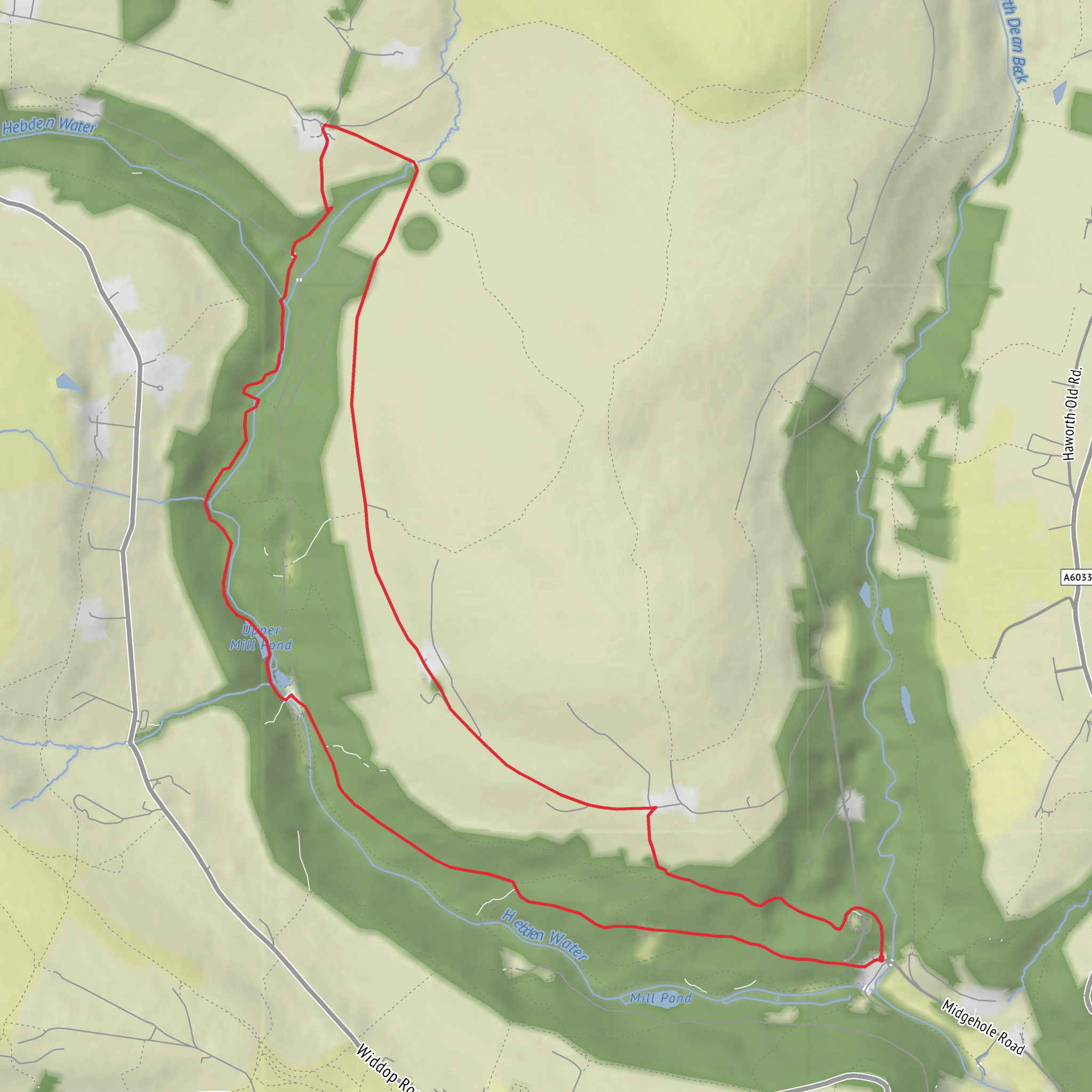 Hebden Dale, Gibson Mill, Walshaw Loop mobile static map