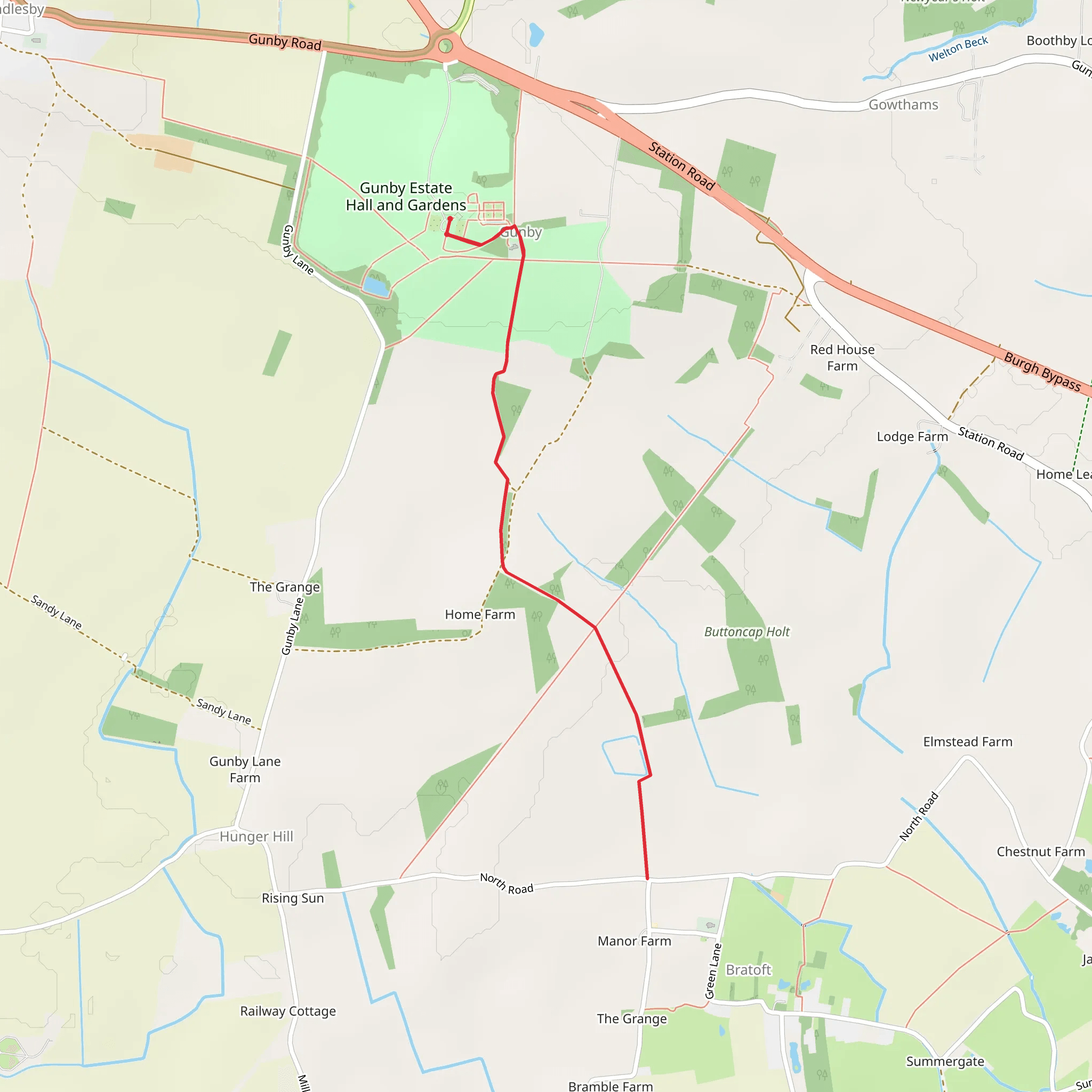 Gunby Hall mobile static map