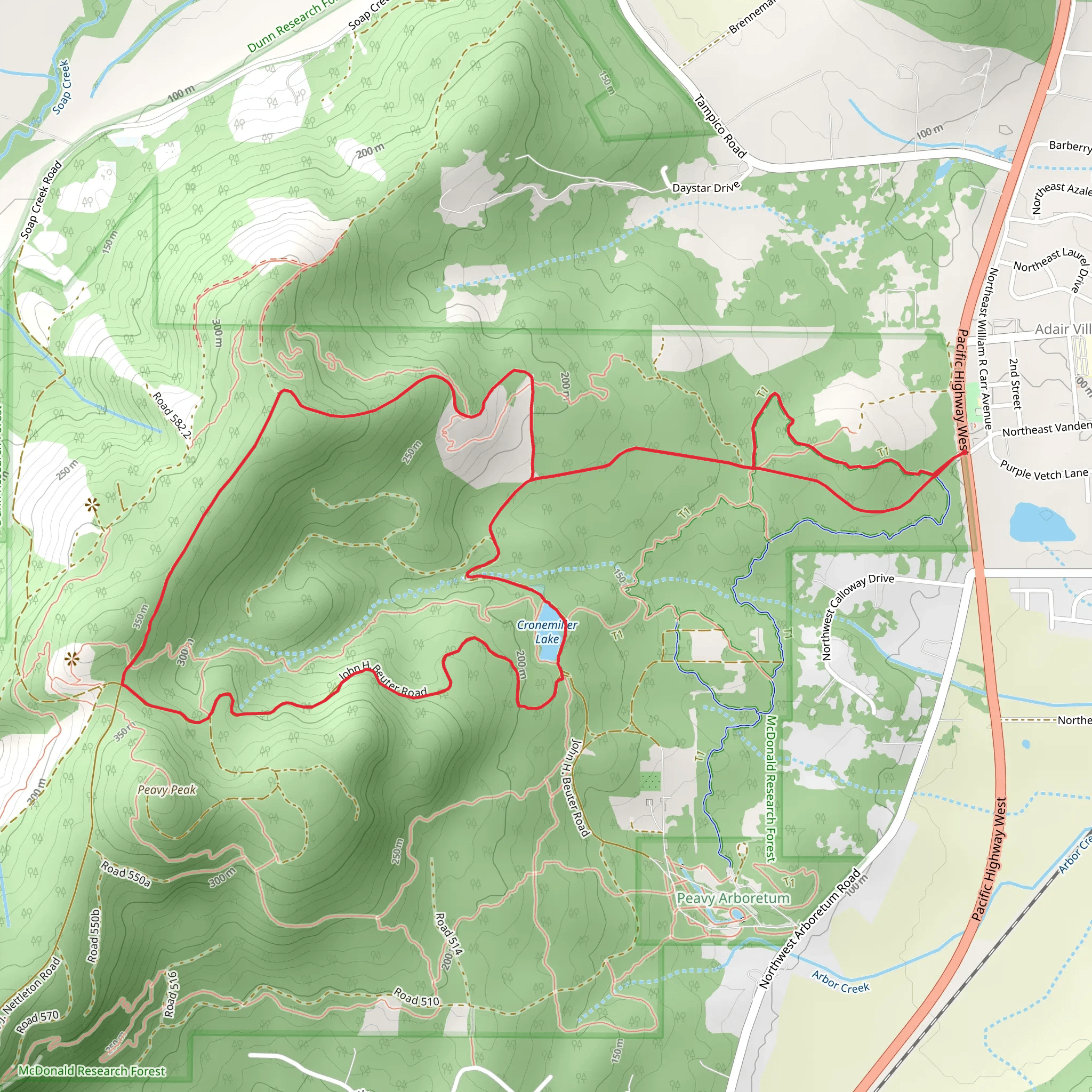 Cronemiller Lake and Calloway Creek Loop Trail mobile static map
