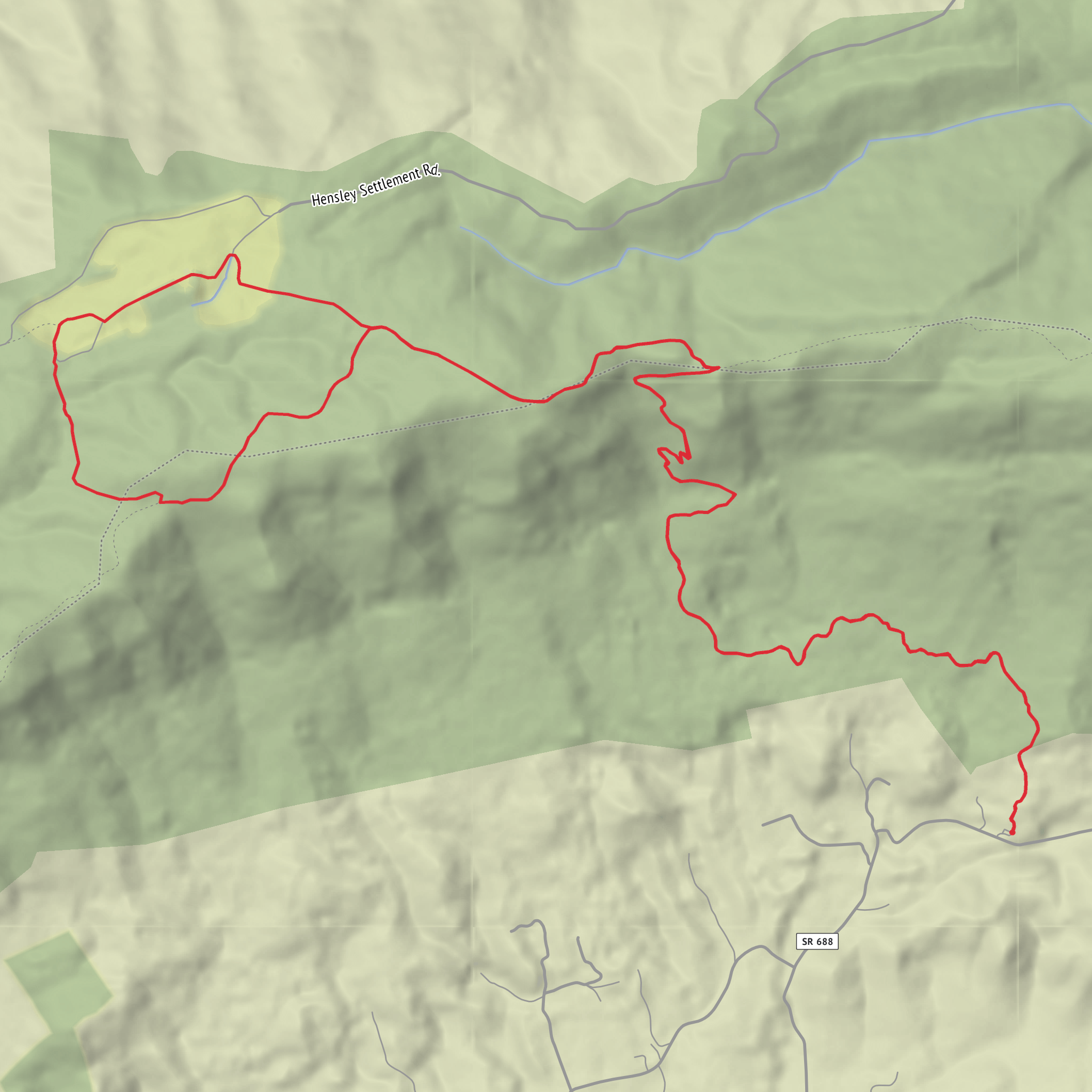 Chadwell Gap Trail, Indian Rock Trail and Ridge Trail mobile static map