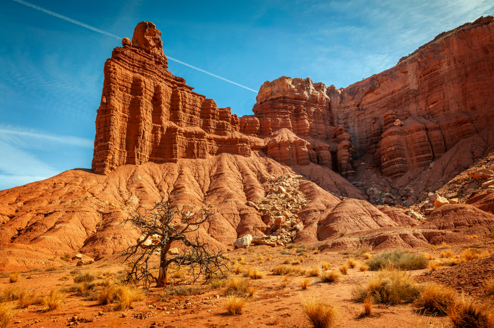 An image depicting the trail Chimney Rock Trail and its surrounding area.