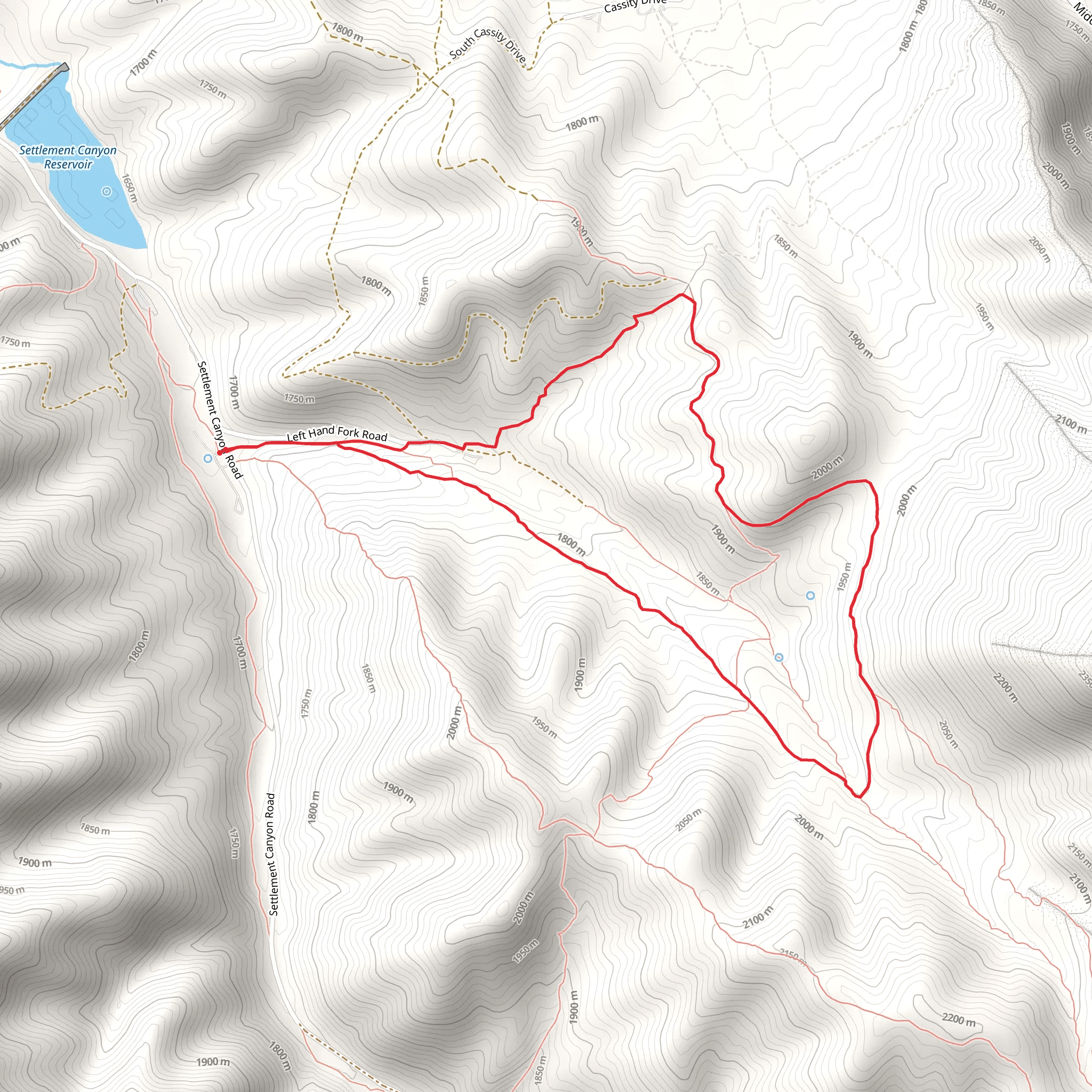 Left Hand Fork Trail and Bench Trail mobile static map