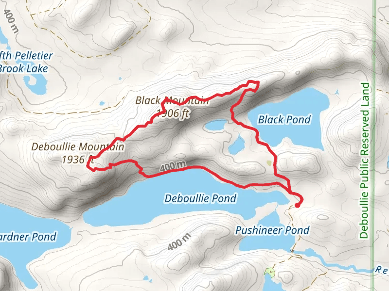 Black Mountain and Deboullie Mountain Loop via Black Pond