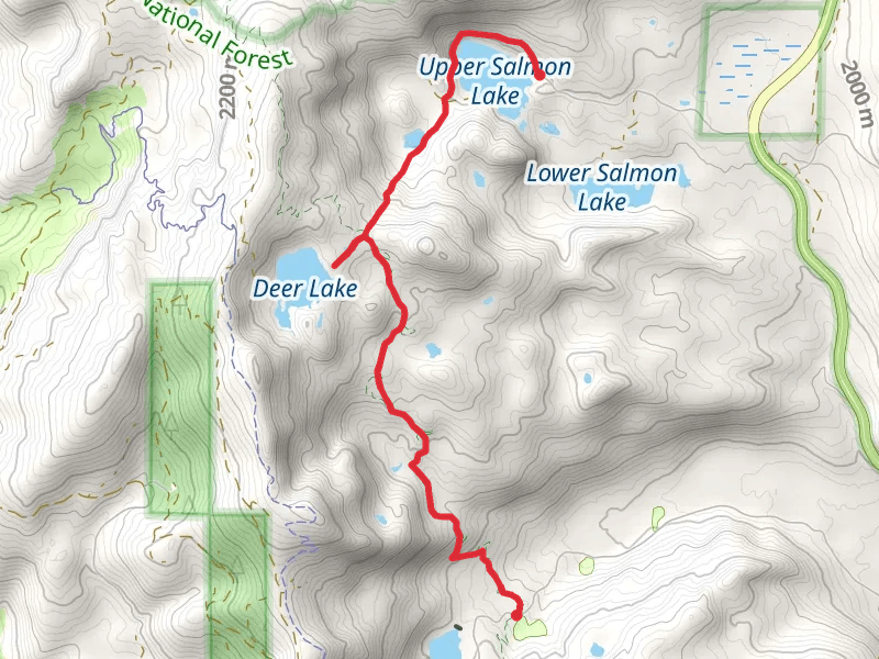 Upper Salmon Lake, Deer Lake and Pacific Crest Trail