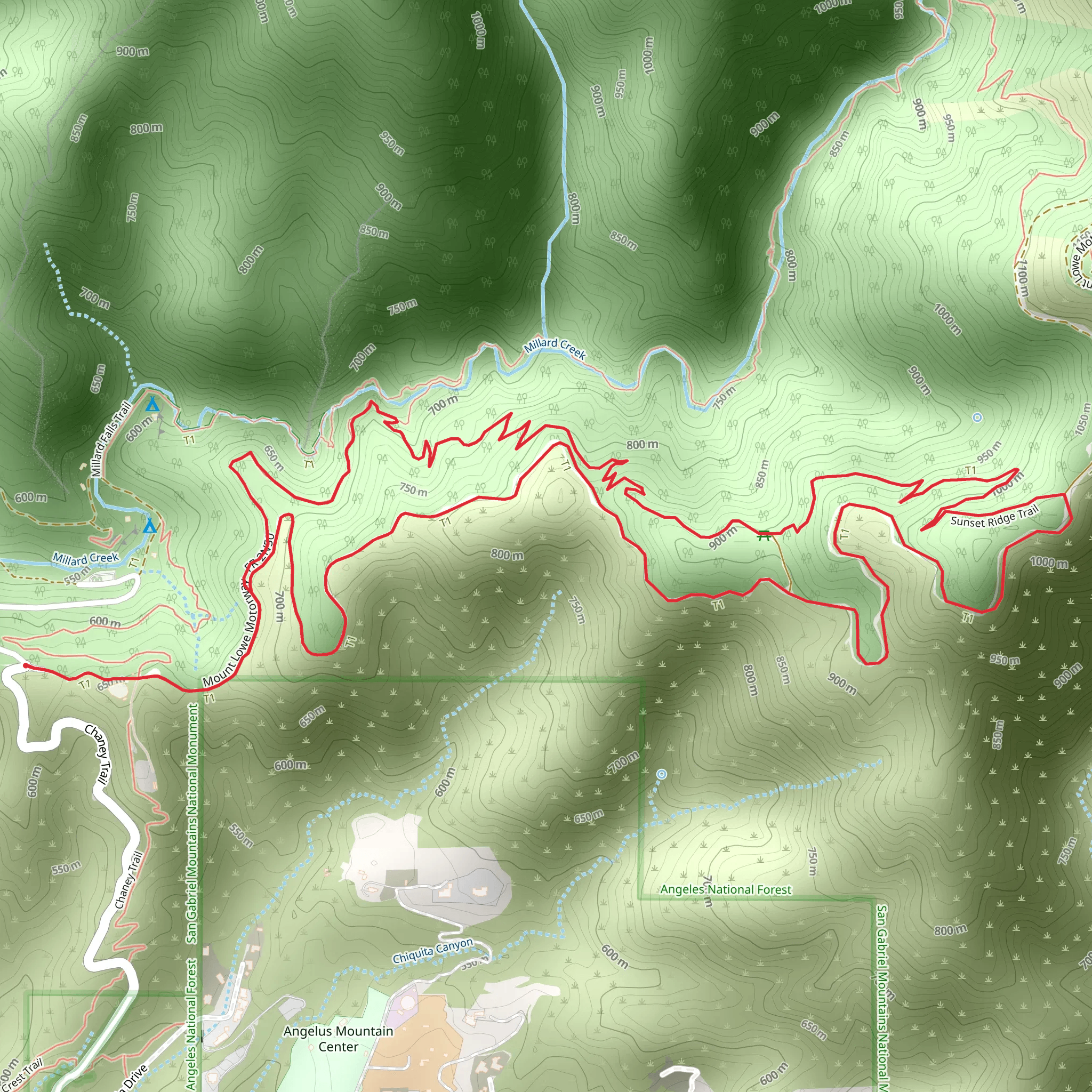 Mount Lowey Motorway and Sunset Ridge Loop Trail mobile static map