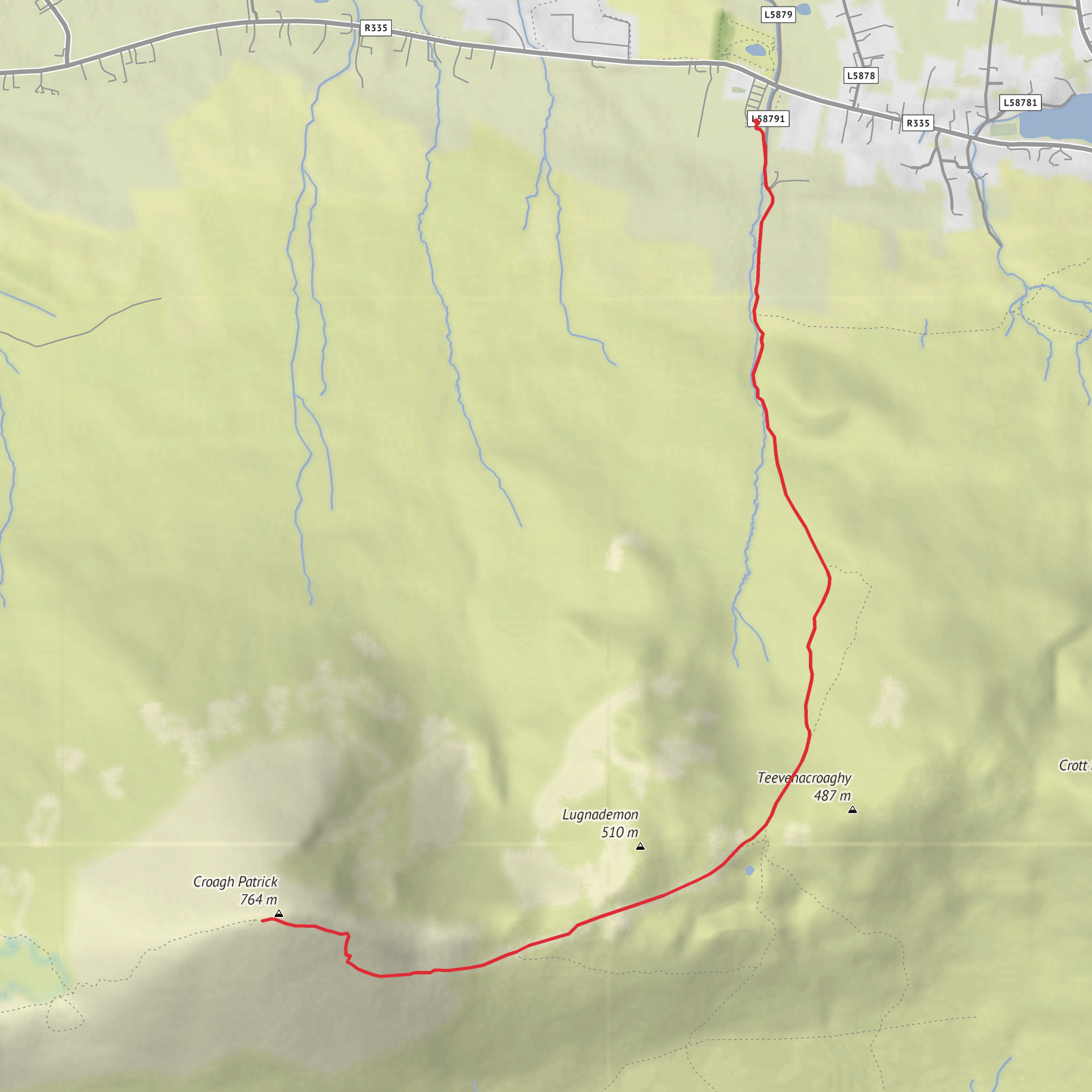 Croagh Patrick Pilgrim Trail mobile static map