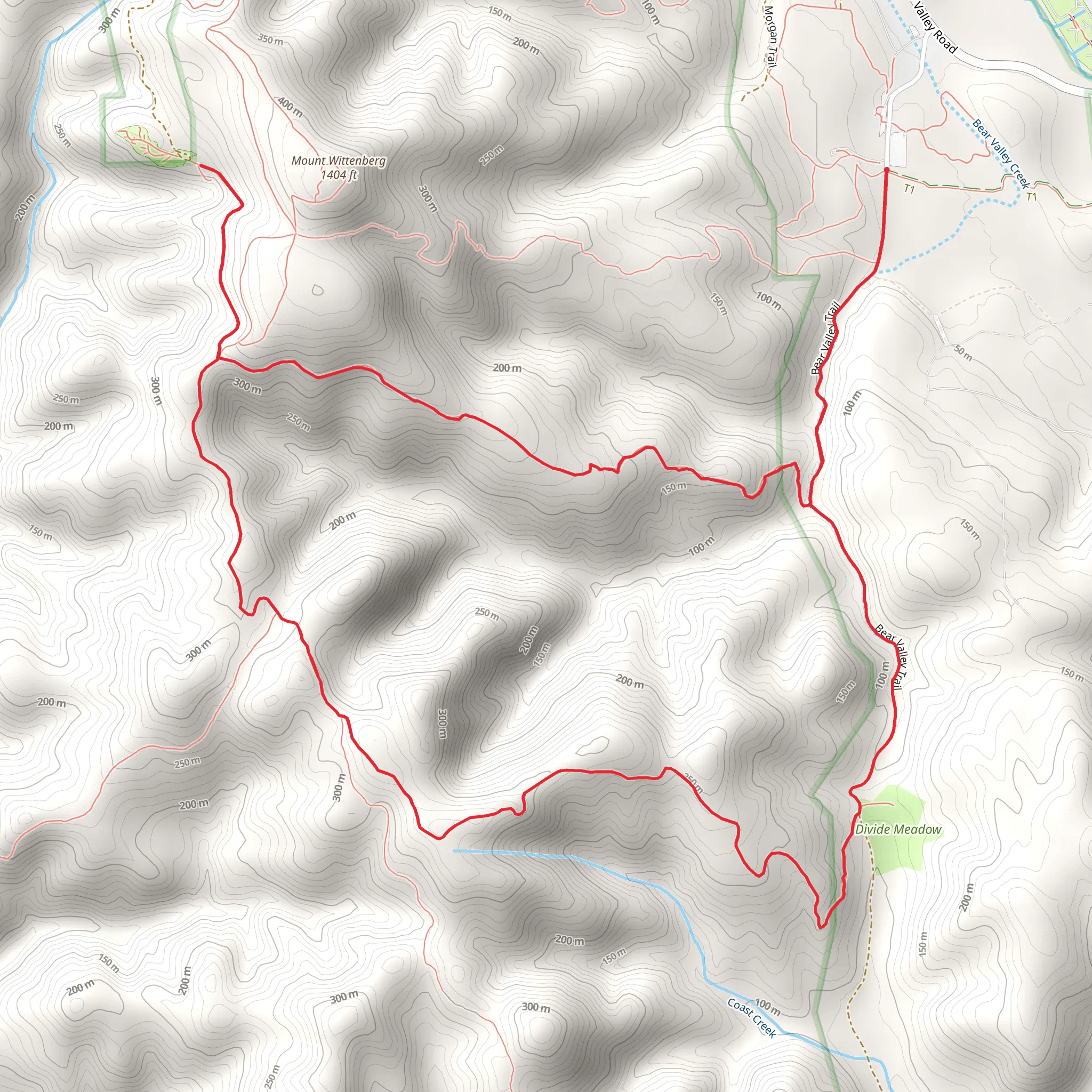 Meadow Trail and Old Pine Loop Trail mobile static map
